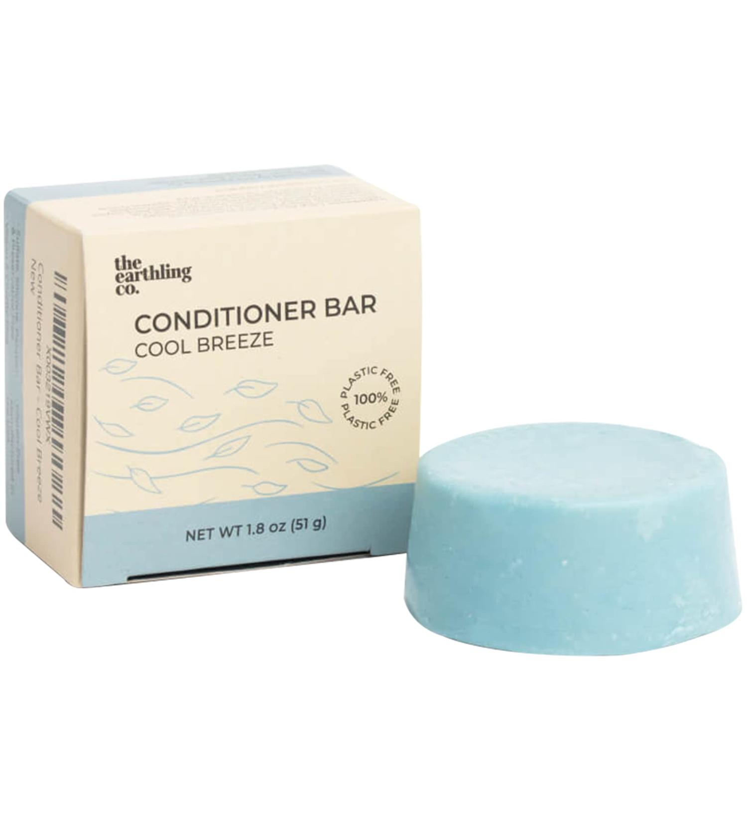Earthling Co. Nourishing Plant-Based Conditioner Bar - Vegan Formula for All Hair Types - Cool Breeze Scent - 1.8 oz - Buy Online on GoSupps.com