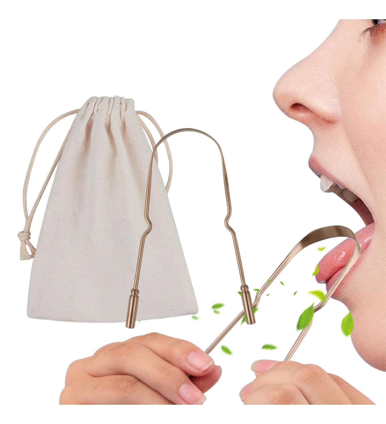 Rolempon Tongue Scraper for Adults | U-Shape Stainless Steel Tongue Coating Brush for Bad Breath Treatment & Fresh Oral Care - Buy Online on GoSupps.com