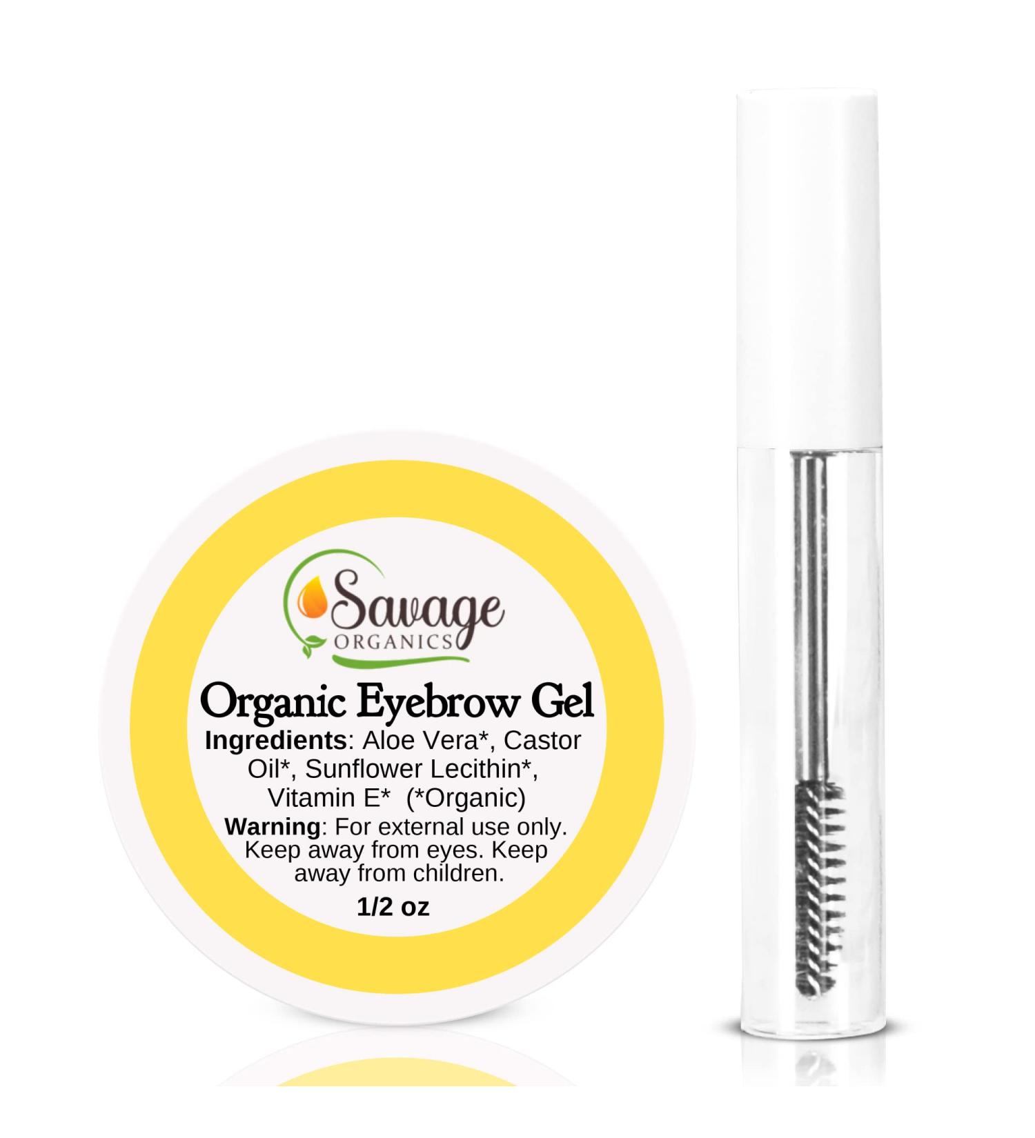 Organic Eyebrow Gel by Savage Organics - All-Natural Formula for Beautiful Brows - 1oz Glass Jar - Buy Online on GoSupps.com