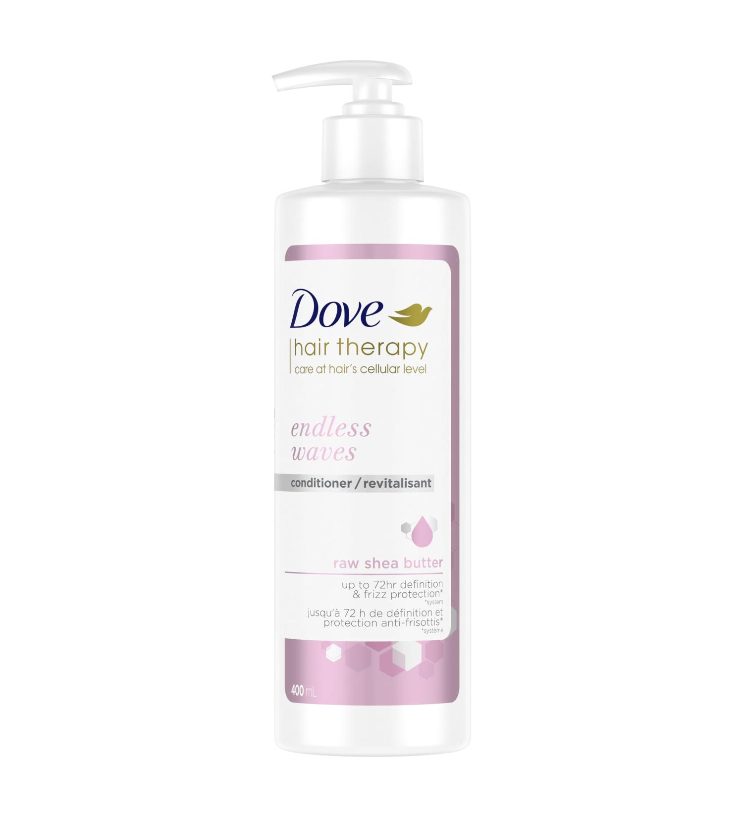 Dove Hair Therapy Endless Waves for Hydrated Waves Conditioner Moisturizing Conditioner Made With Raw Shea Butter for Up To 72H Definition 400 ml - Buy Online on GoSupps.com