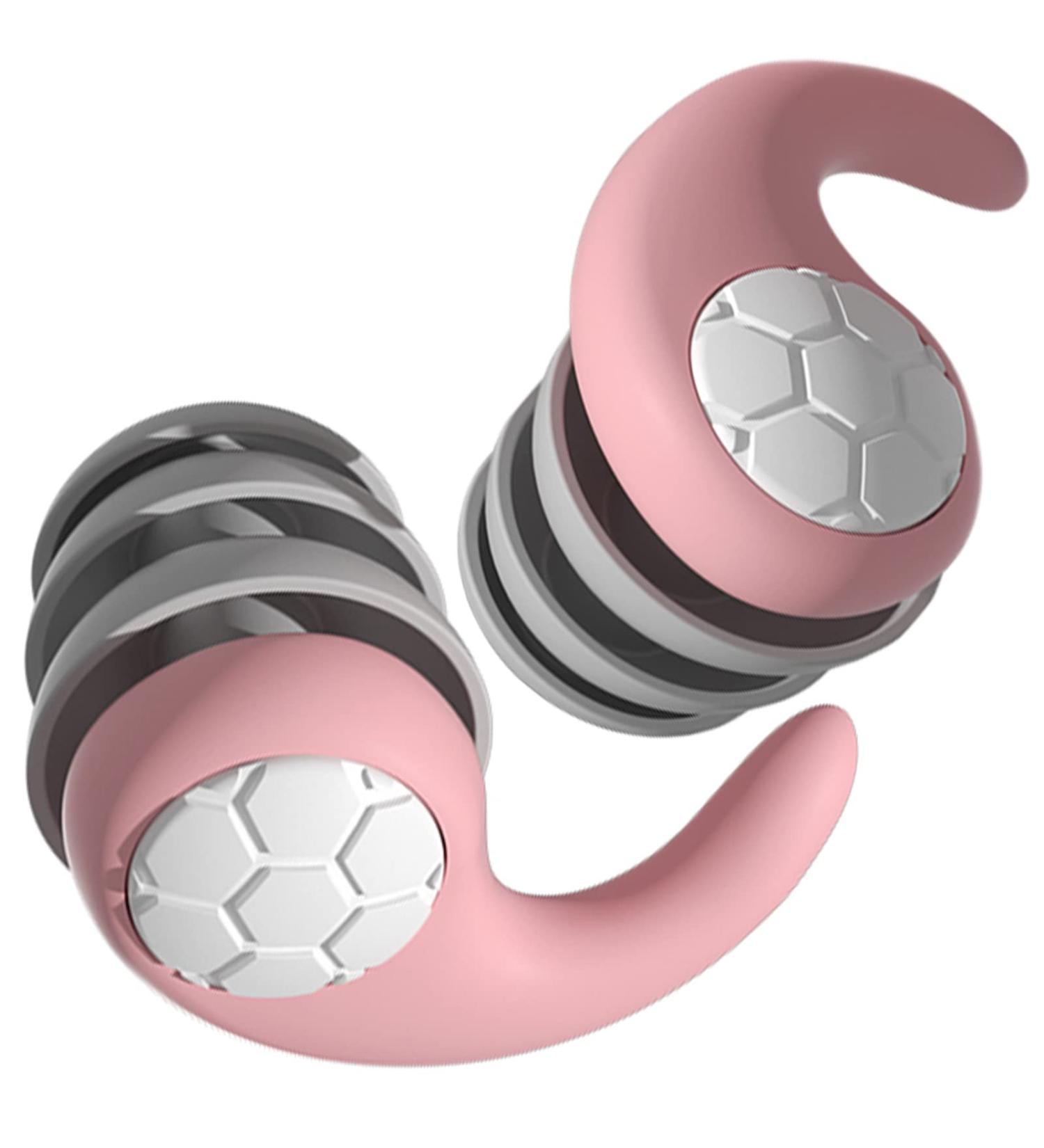 TSYue Soft Silicone Ear Plugs for Noise Reduction - 3-Layer Design for Sleeping, Concentration, Social Gatherings, 20dB Noise Reduction - Pink (Pack of 1) - Buy Online on GoSupps.com