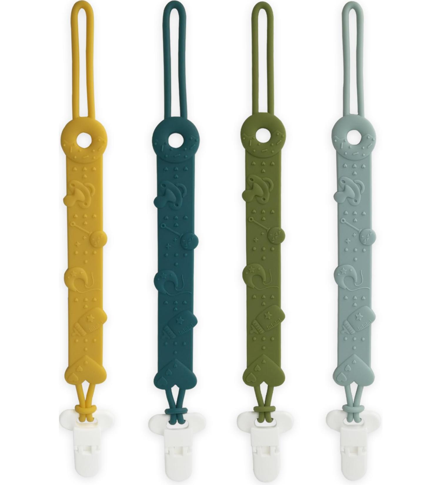MOMU 4pcs Silicone Dummy Clips - Cute & Stylish Pacifier Holders (4 Colors) - Buy Online on GoSupps.com
