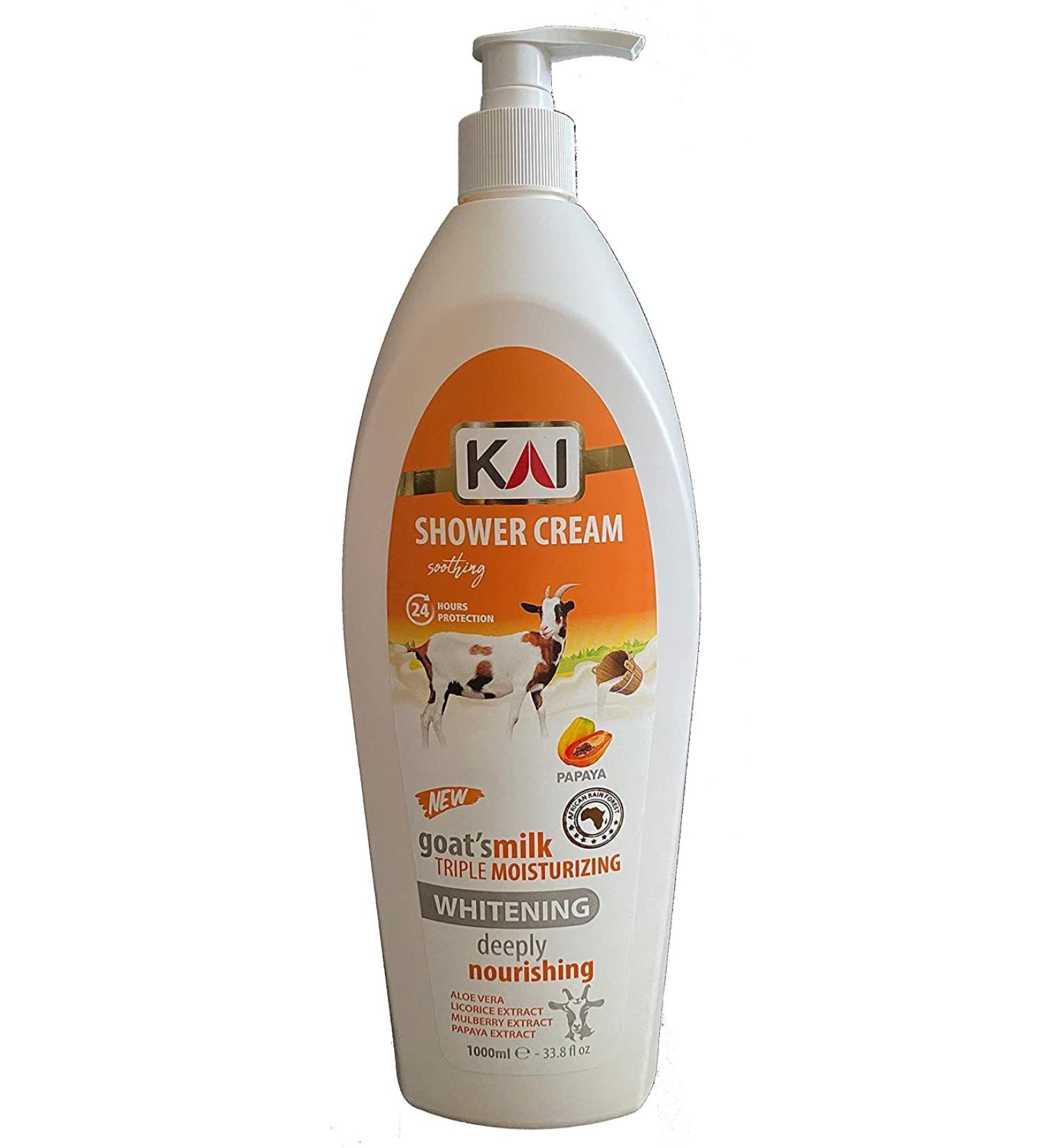 KAI Triple Moisturizing Shower Cream 33.8 Fl Oz | Soothing Luxury Bath Gel | pH Balanced Body Wash for All Skin Types | 24-Hour Hydration & Relief - Papaya - Buy Online on GoSupps.com