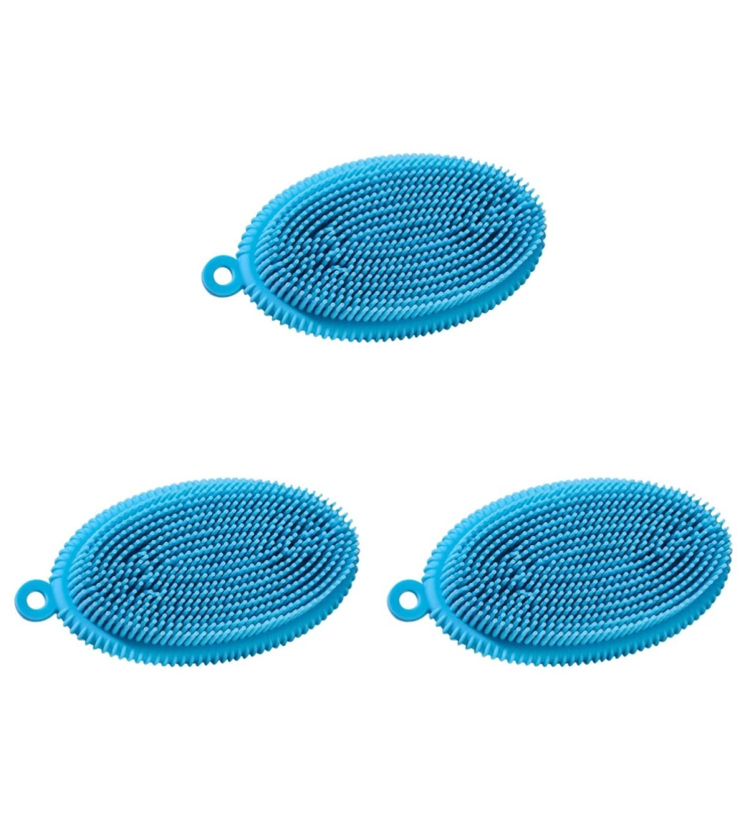 Soft Silicone Toddler Scalp Massage Pad Set - 3pcs | Gentle Bath Shampoo Scrubber for Children | Parent-Child Bonding Bath Care Tool - Buy Online on GoSupps.com