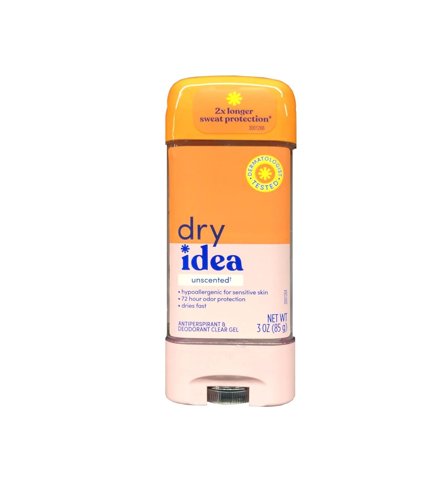 Dry Idea Advanced Unscented Antiperspirant & Deodorant Clear Gel 3 oz - Pack of 10 - Buy Online on GoSupps.com