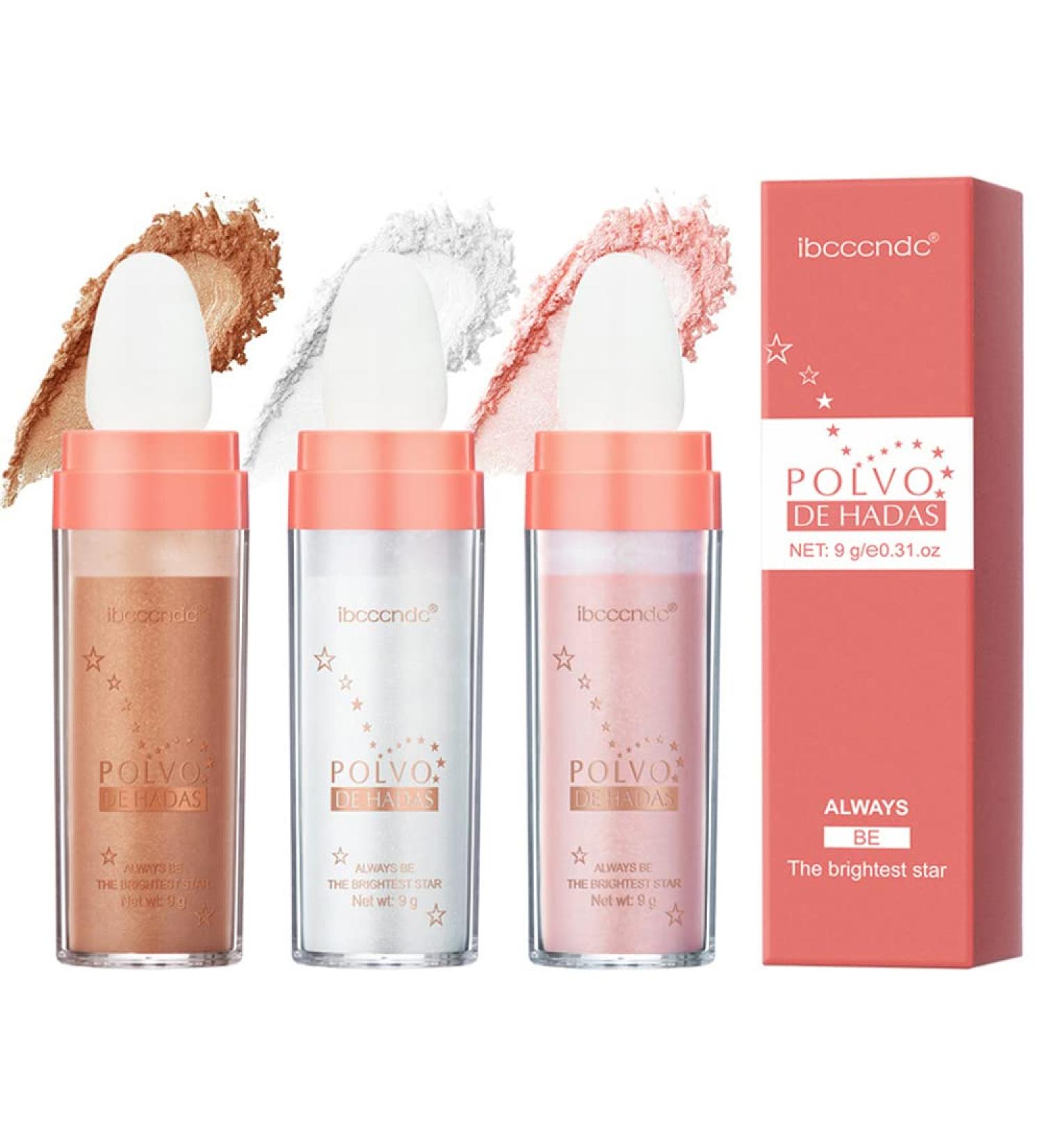Polvo De Hadas Body Brightens Powder Highlighter - Natural Three-dimensional Face Blusher - 3 Colors - Buy Online on GoSupps.com