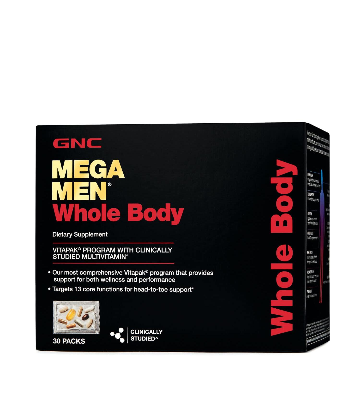 GNC Mega Men Whole Body Vitapak Twin Pack - 30 Packs, Supports Wellness & Performance - Buy Online on GoSupps.com