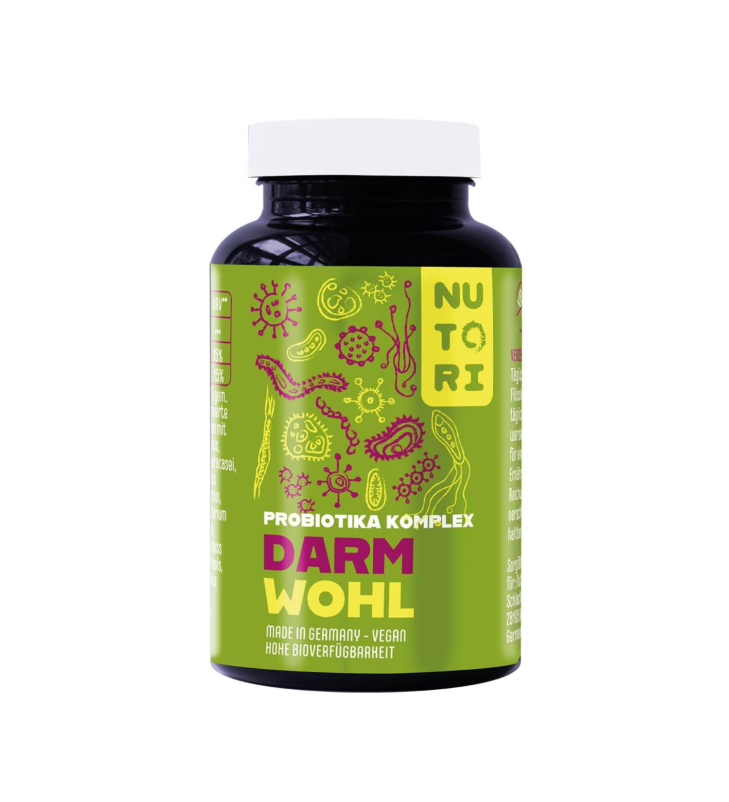 Nutori Probiotics Capsules - High Dose Lactic Acid Bacteria & Lactobacillus - 60 Capsules - Intestinal Health & Renovation - Made in Germany - Buy Online on GoSupps.com
