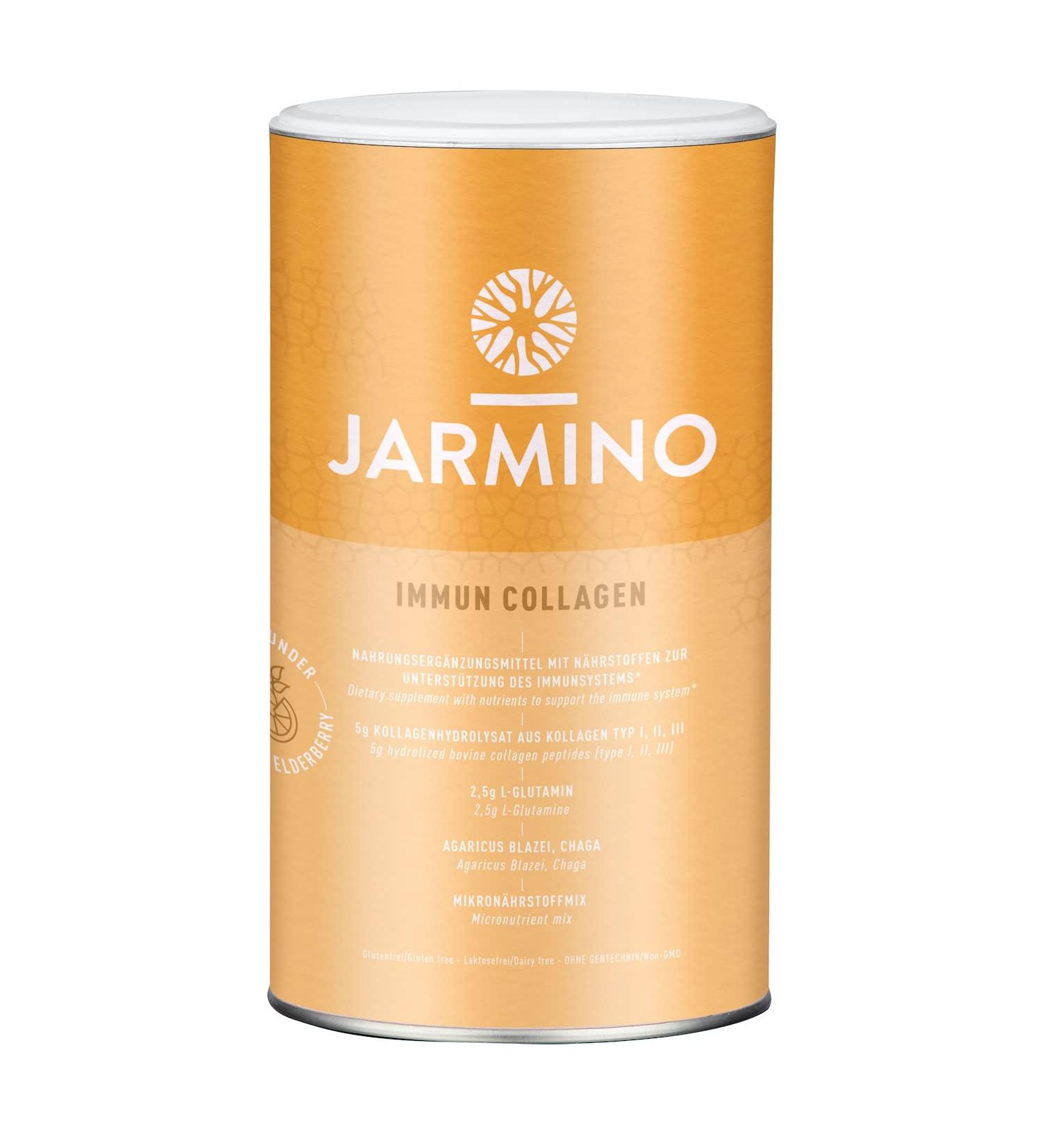 Collagen Powder with L-Glutamine - Strengthen Immune System | Vitamins C D Selenium Zinc Ginger Elderberry Vital Mushrooms | 450g Immune Boost Glutamine Powder | JARMINO - Buy Online on GoSupps.com