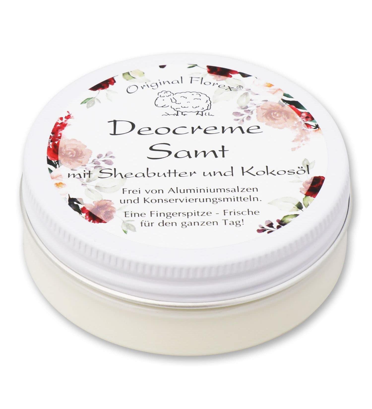 Florex Florex Deocreme - Velvet - With shea butter and coconut oil free from aluminum salts and alcohol preservatives 40 g