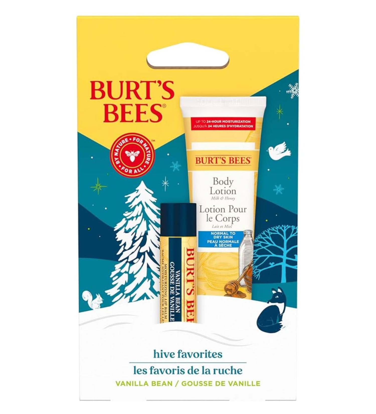 Burt's Bees Gift Set for Lip & Body Vanilla Bean Lip Balm & Mini Milk & Honey Body Lotion Hive Favorite Limited Edition - Buy Online on GoSupps.com
