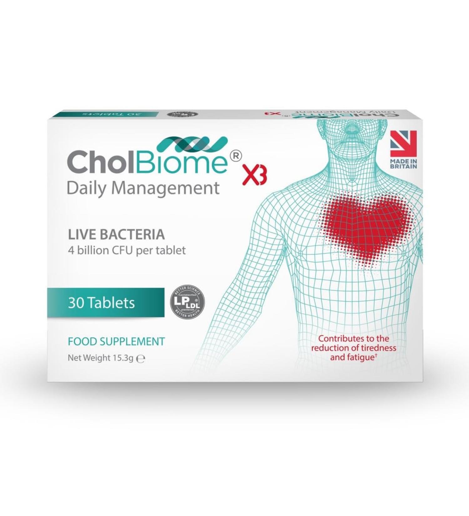 CholBiome®X3 Tablets Multivitamin with Vitamin B Complex, Probiotics, Blood Pressure Lowering, and Cholesterol Support - Promotes Heart Health and Overall Wellness - Buy Online on GoSupps.com