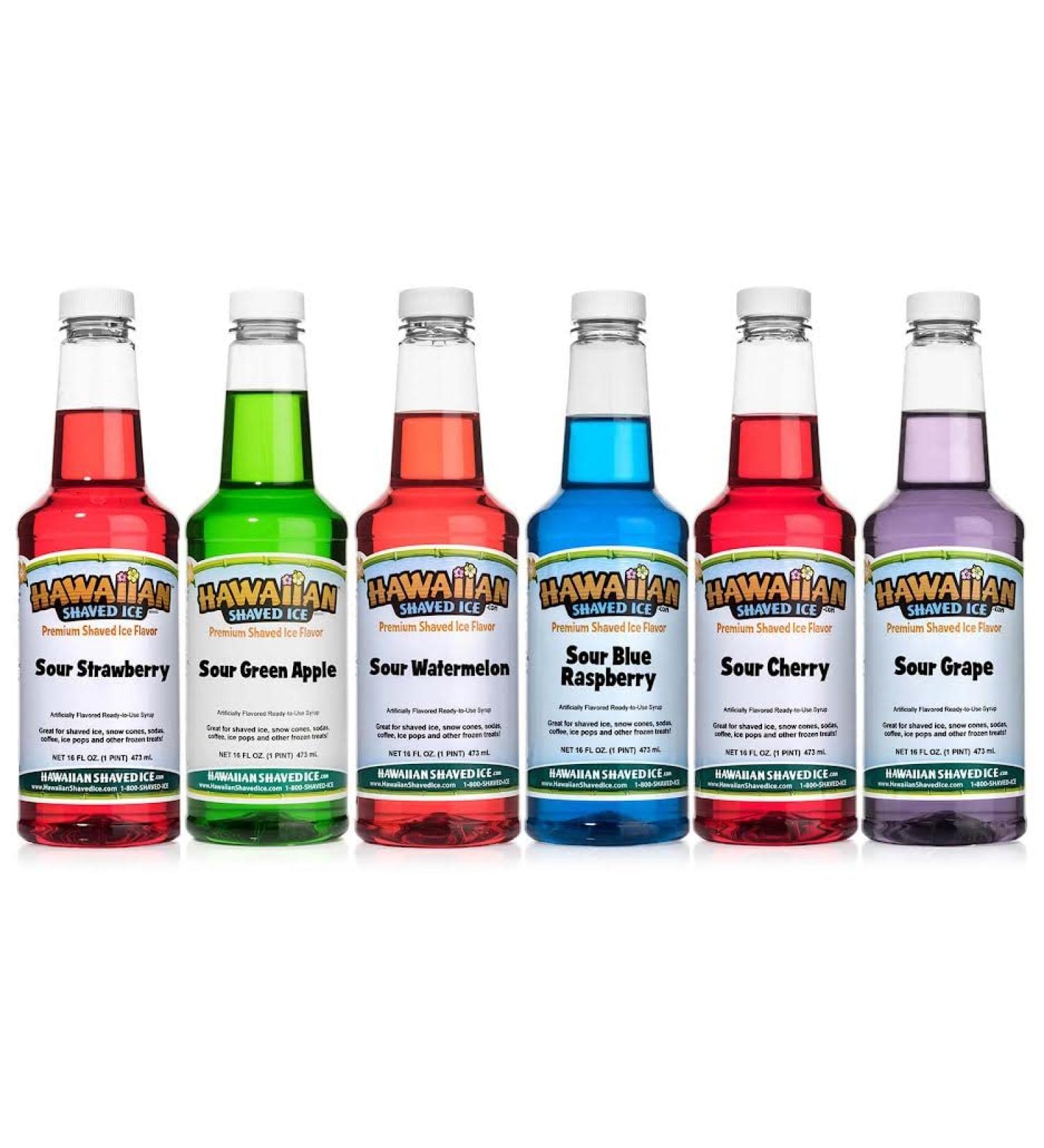 Hawaiian Shaved Ice Sour Syrup Pints - 16 Fl Oz (Pack of 6) - Buy Online on GoSupps.com
