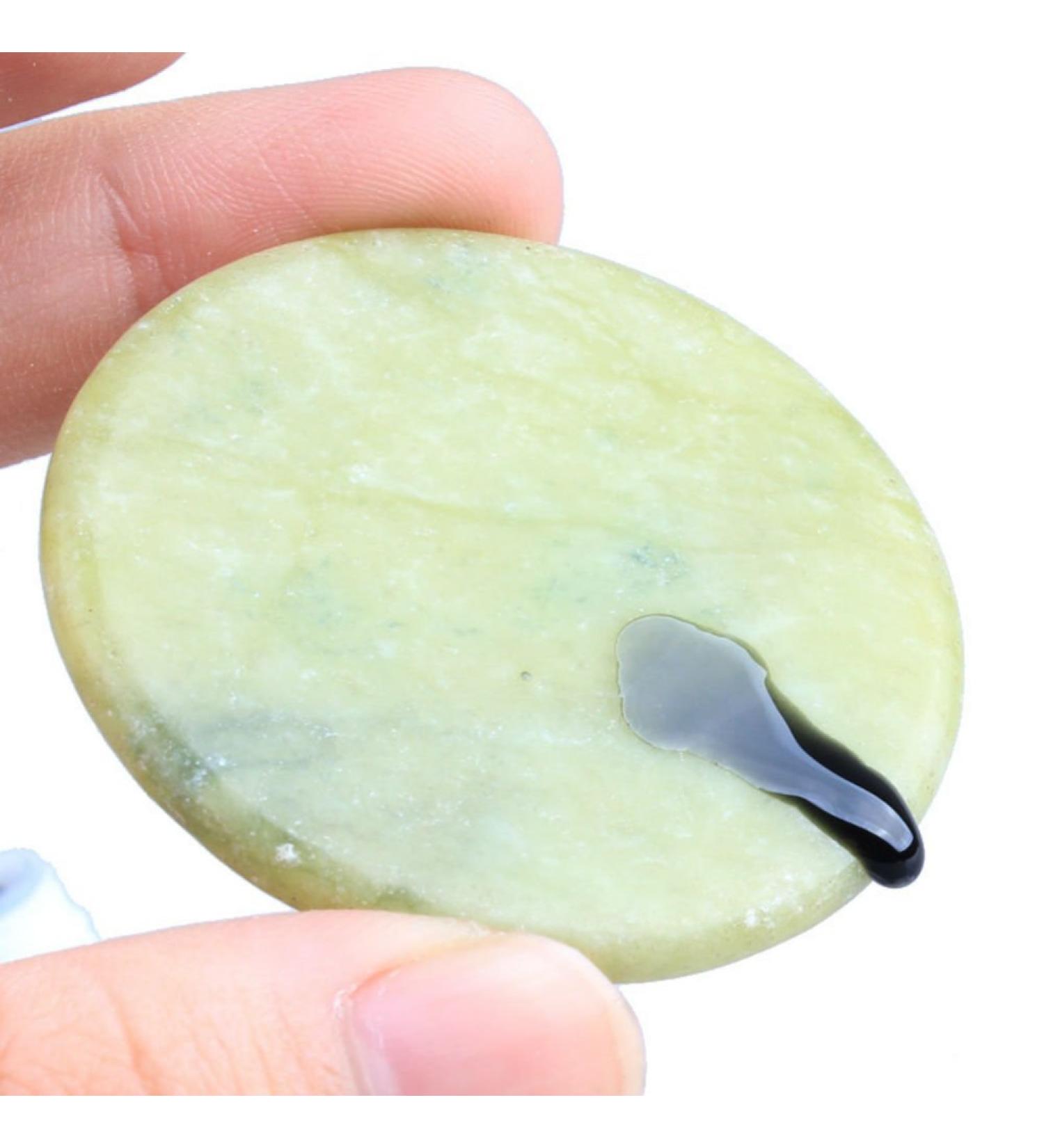 AKOAK 2 Inch Round Eyelash Extension Wide Jade Stone Glue Pallet Fake Eye lash Makeup Tool