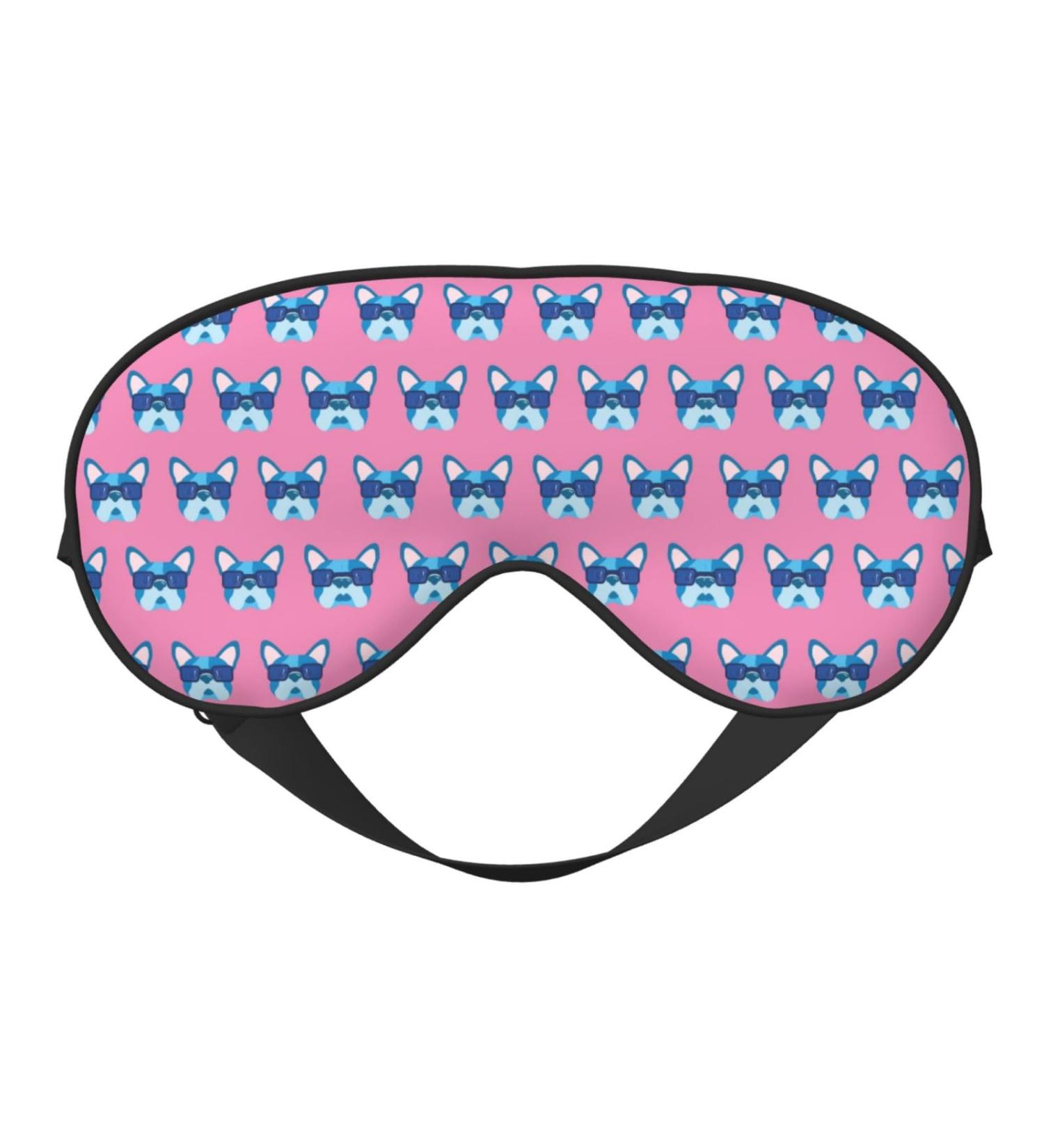 Shop French Bulldog Glasses Sleep Eye Mask | Adjustable Soft & Breathable Eye Cover for Men & Women - Pattern 65 - Buy Online on GoSupps.com