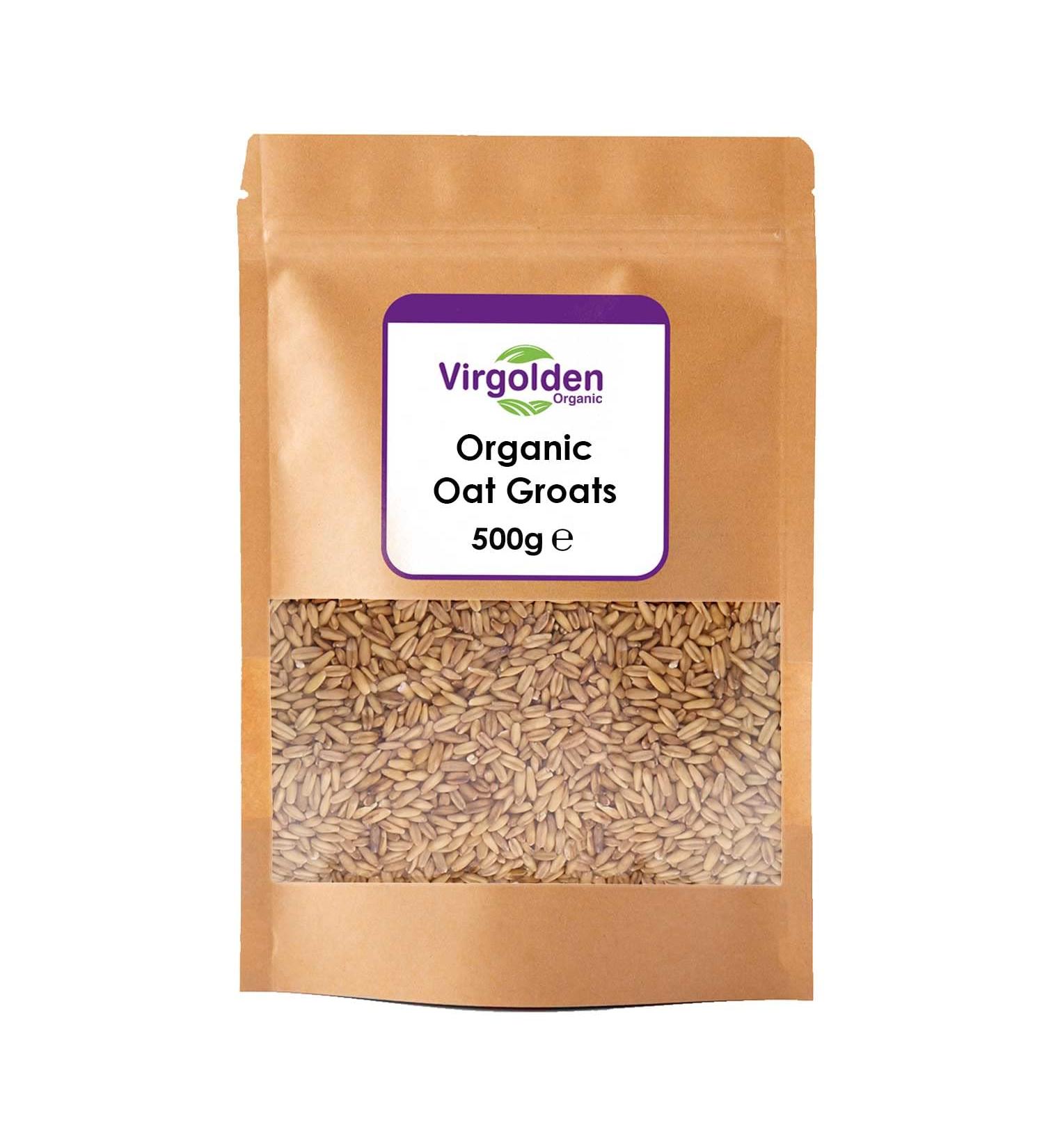Virgolden Organic Oat Groats 500g - Certified Organic and Nutrient-Rich - Buy Online on GoSupps.com