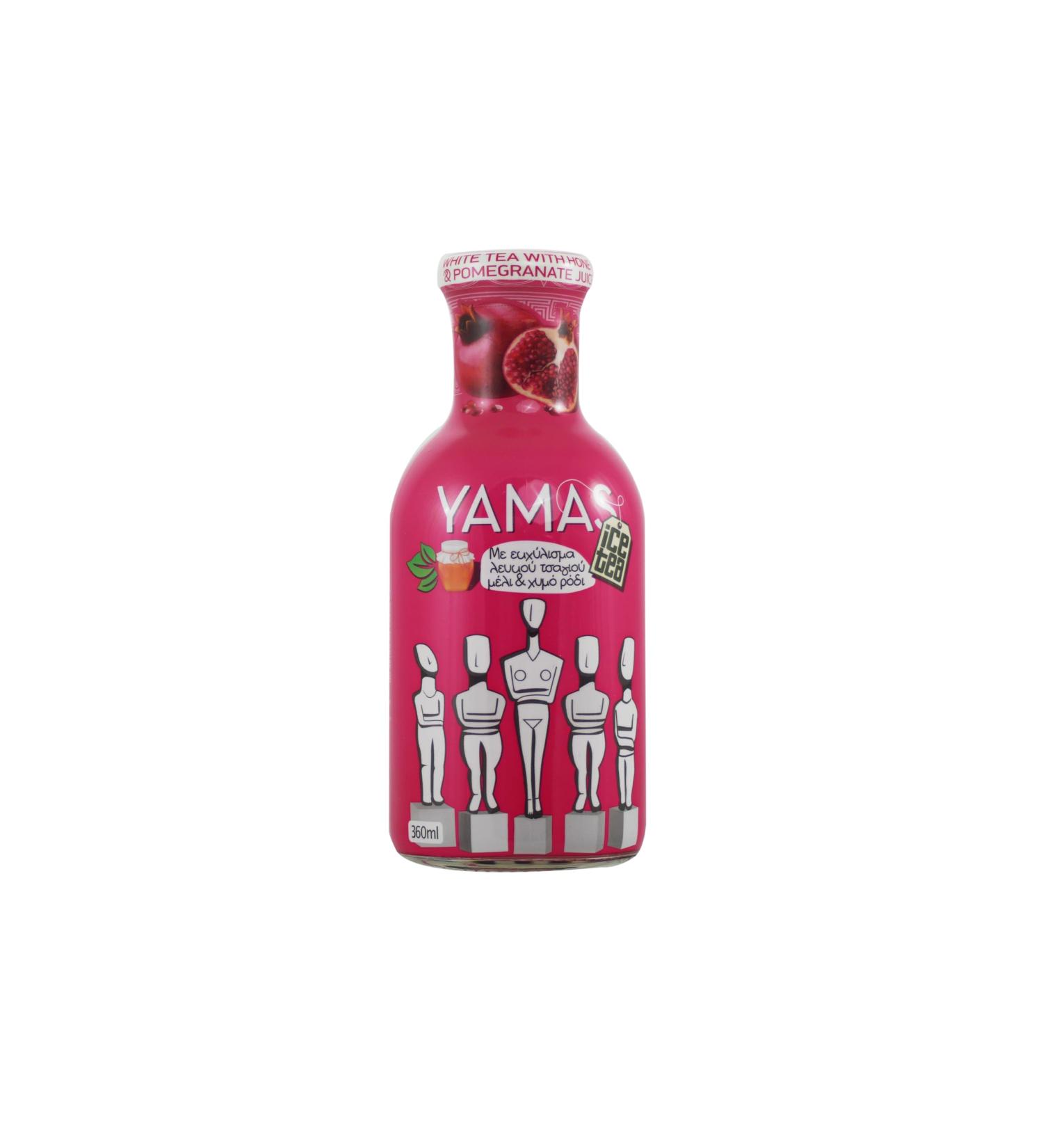 Yamas Iced White Tea with Pomegranate & Honey - Low-Calorie Sugar-Free Beverage - 360ml - Buy Online on GoSupps.com