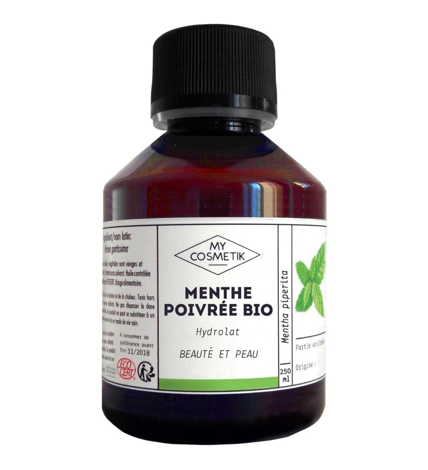 MY COSMETIK - Hydrolat de Menthe Poivr e BIO - Eau florale Certifi e Ecocert Cosm tique Biologique - Fabriqu en France - Purifiant rafra chissant et revitalisant - 250 ml + Pompe - Buy Online on GoSupps.com