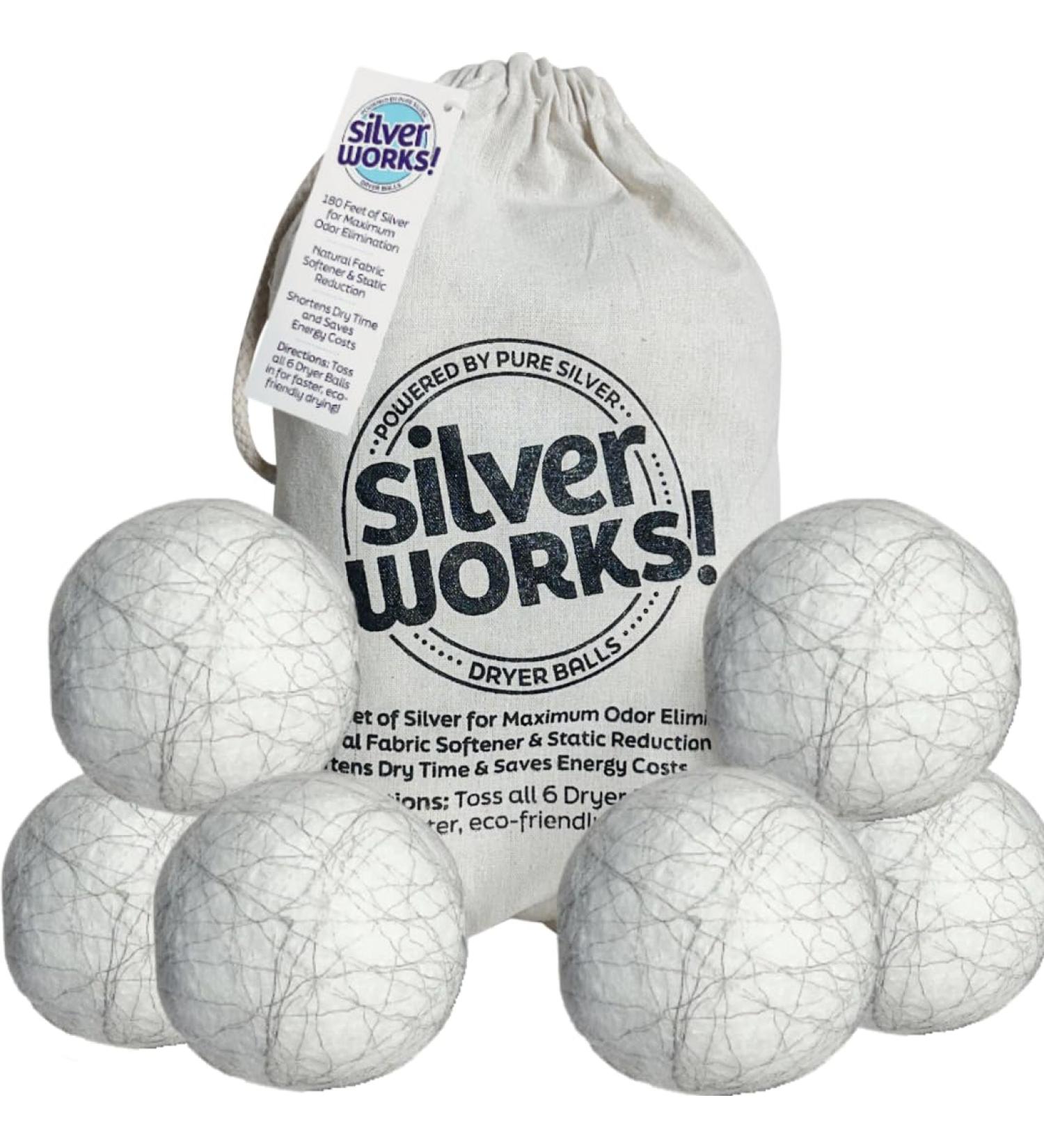 Wool Dryer Balls - Reusable Natural Fabric Softener & Static Reducer | Odor Eliminating with Silver Technology | 6 Pack for Reduced Drying Time & Energy Savings - Buy Online on GoSupps.com
