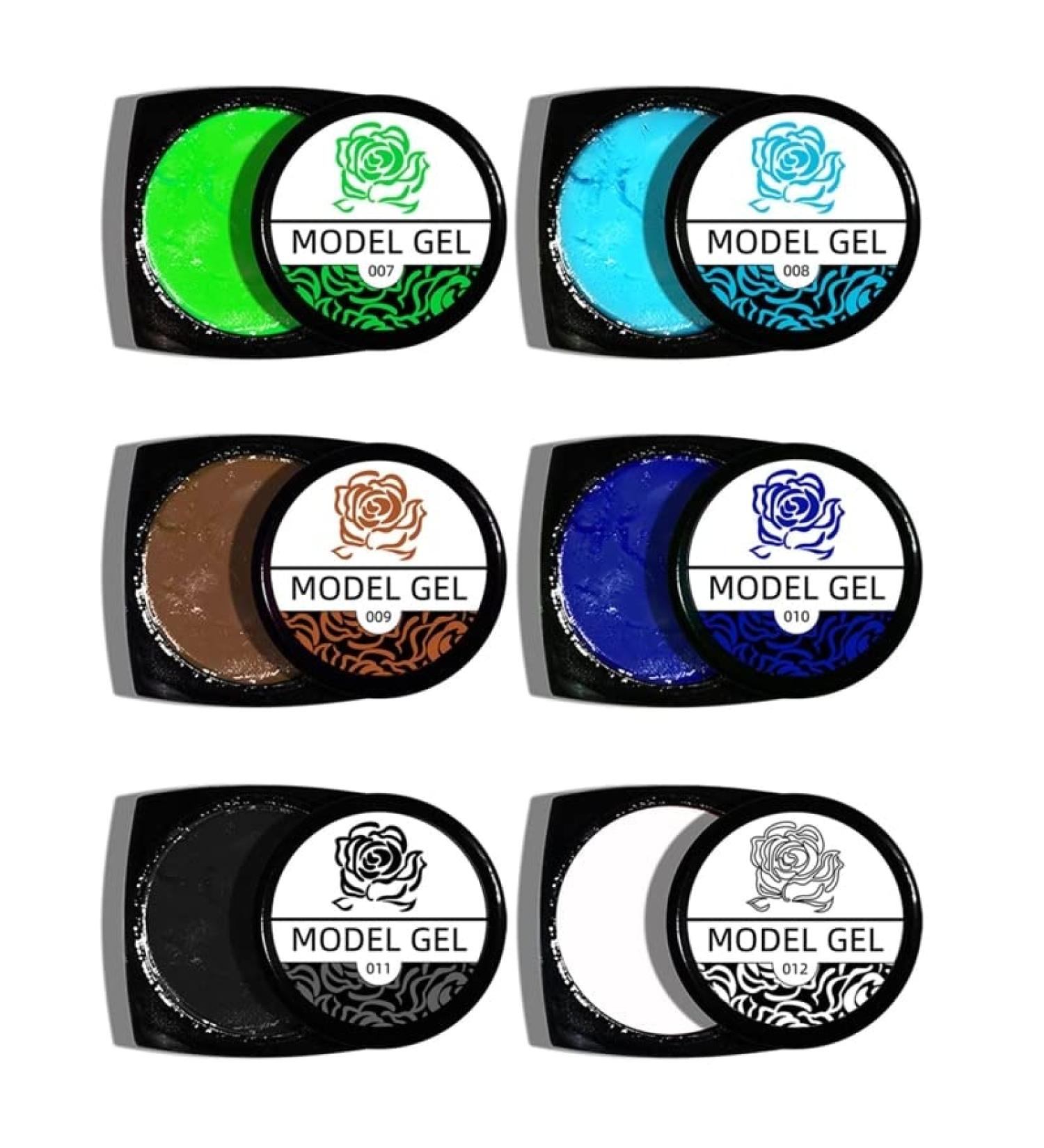 12 Colors/Set 3D Drawing Gel Nail Polish Nail Carved Gel Solid Carving Uv Gel Glue Soak Off Gel Polish Paste DIY 27rc - Sculpture Powder - Buy Online on GoSupps.com