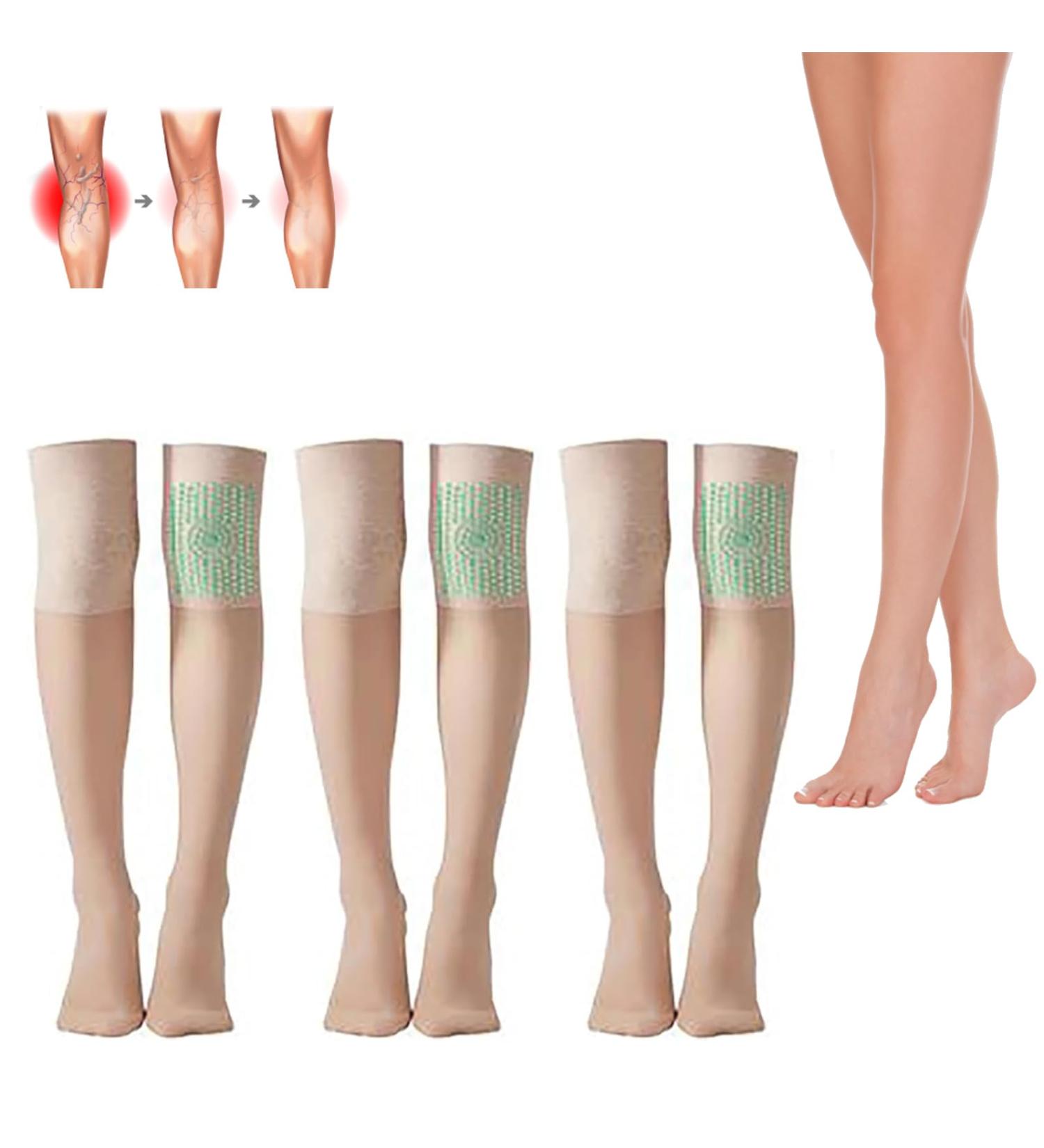Ionic Correction Lymphatic Detox Long Tube Silk Stockings for Women | Over Knee Thigh Compression Socks - International Shipping Available - Buy Online on GoSupps.com