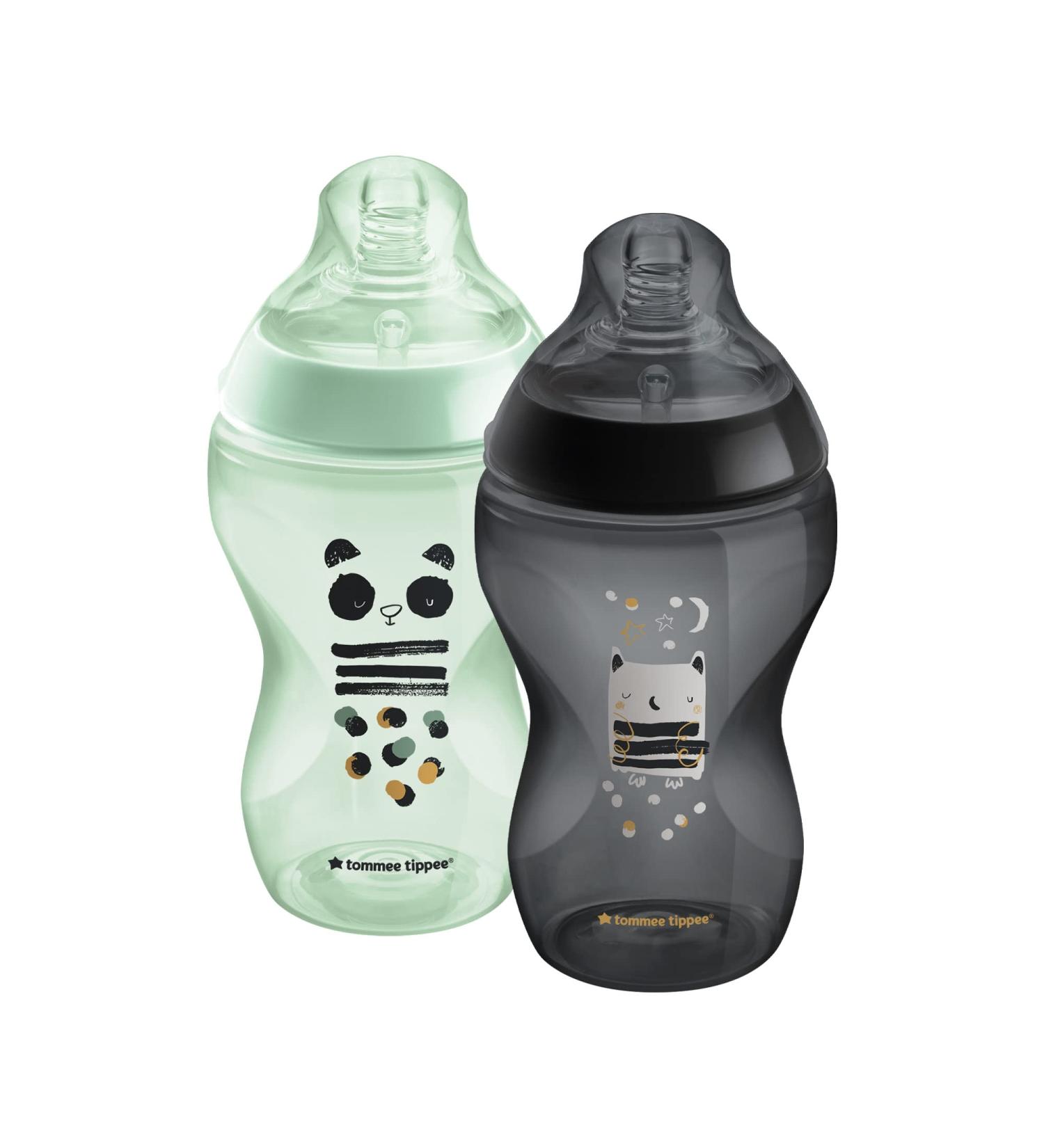 Tommee Tippee Closer to Nature Decorated Blue Baby Bottle 340 ml 2 Pack