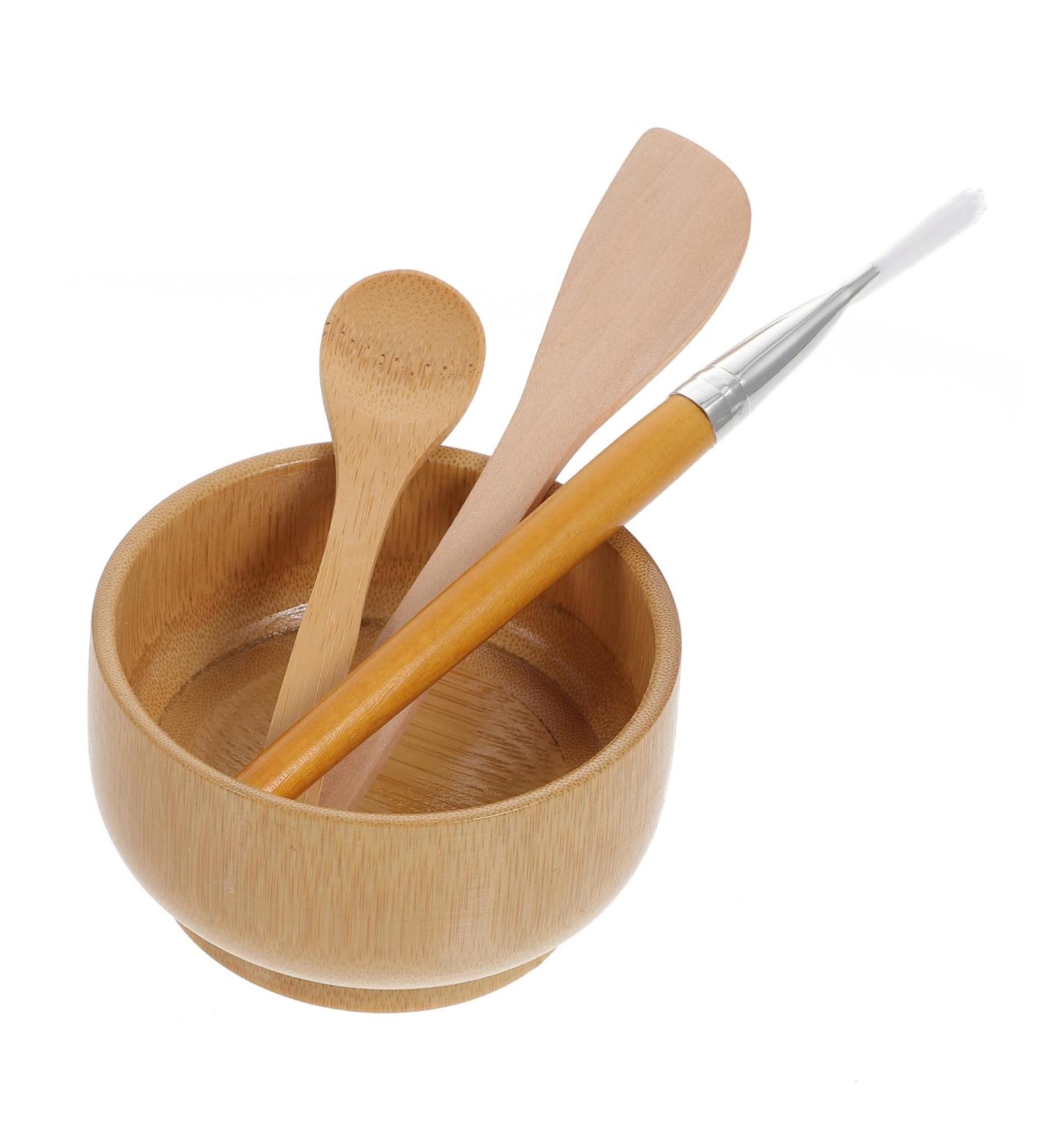 Housoutil 1 Set Four Piece Facial Bowl Silicone Brush Beauty Tools Skin Care Spatula Skincare Tool Skin Care Tools Facial Mixing Bowl Wooden The Makeup Stick - Buy Online on GoSupps.com