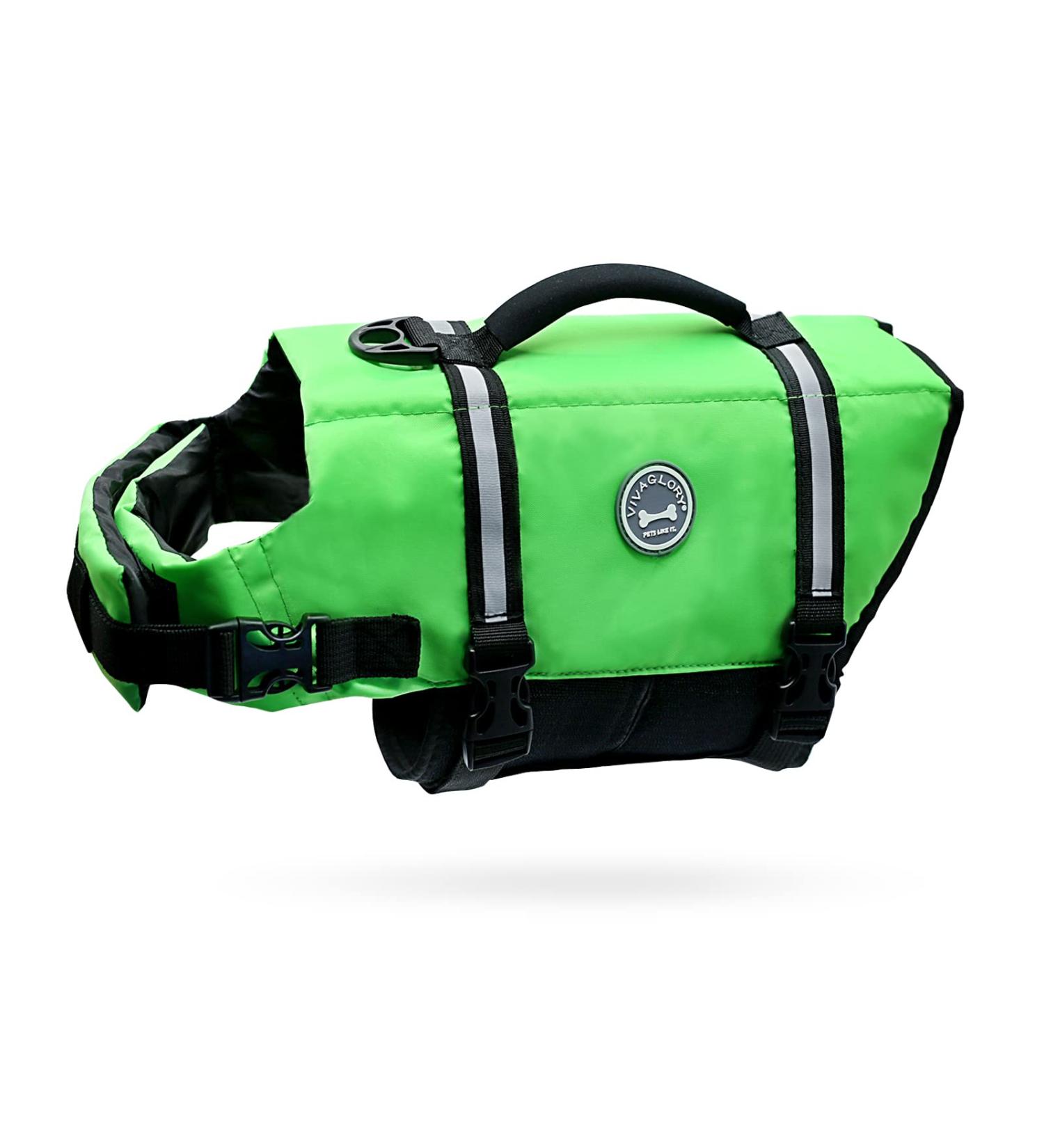 Vivaglory Ripstop Dog Rescue Vest - Improved Buoyancy & Visibility for Small to Medium Dogs - Neon Green XL (Chest 78-96cm) - International Shipping Available - Buy Online on GoSupps.com