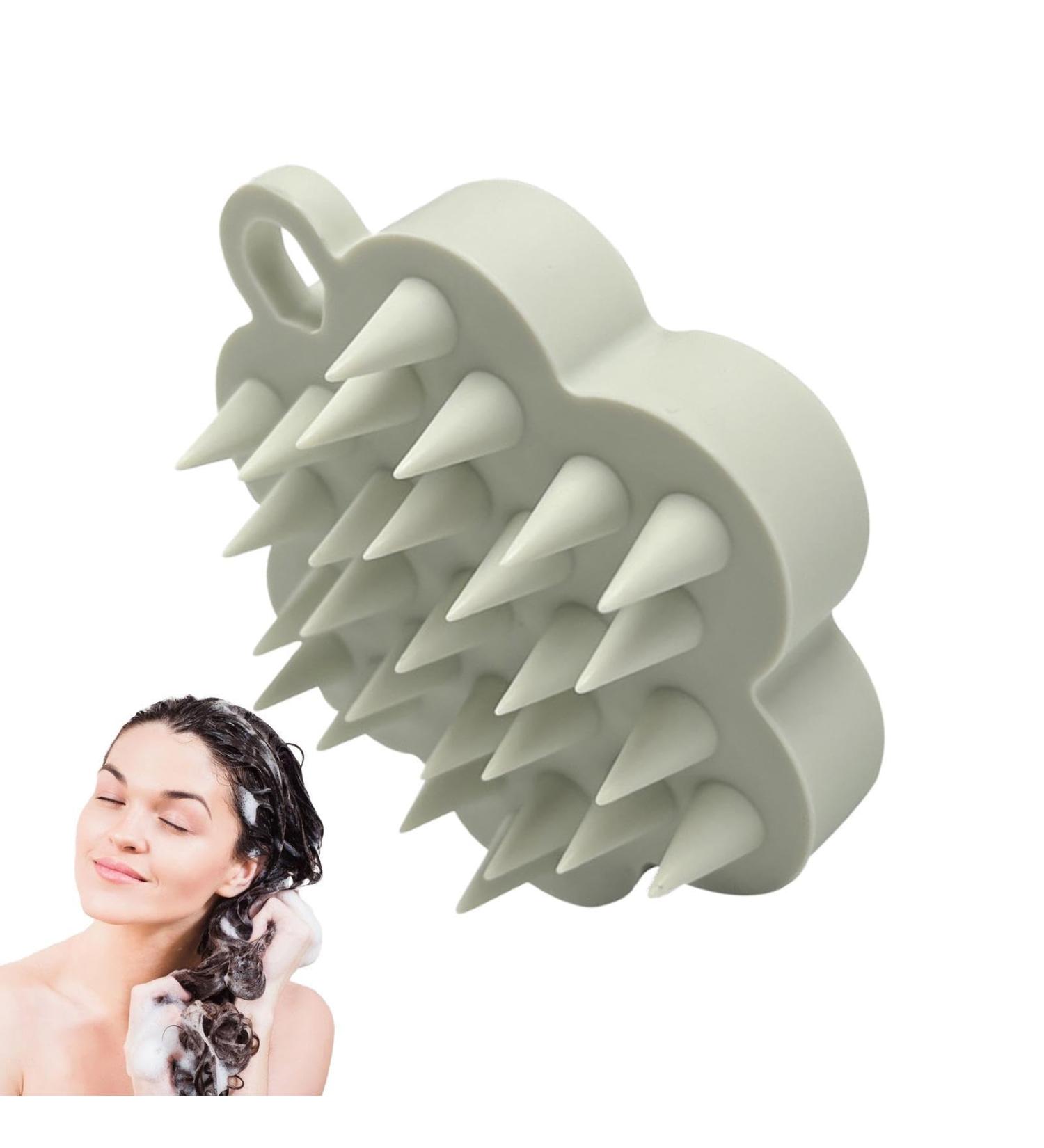 LNHGH Scalp Brush & Hair Growth Massager | Silicone Shower Brush for Men & Women | Light Gray Skin Scrubber - Buy Online on GoSupps.com