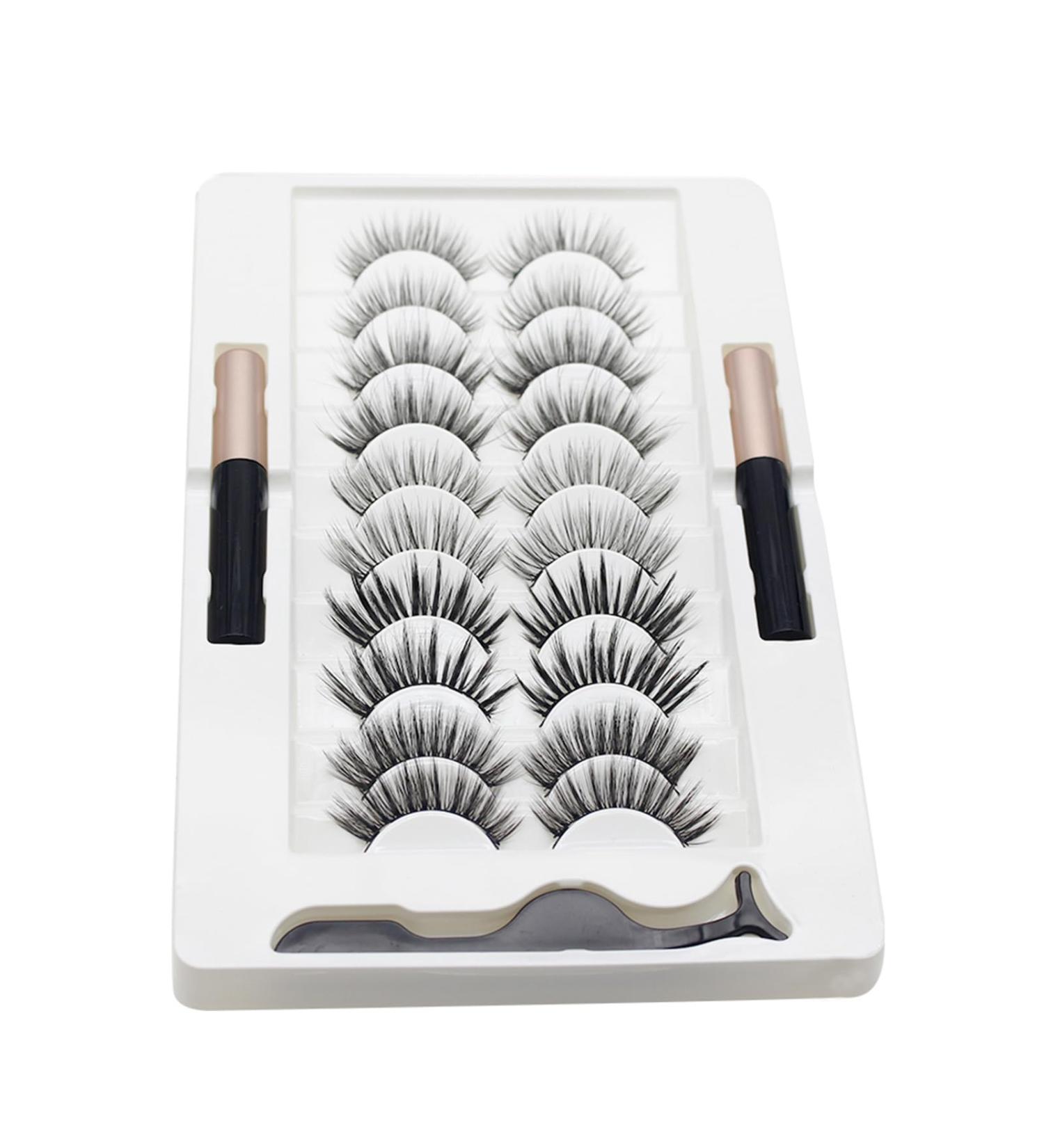 TONXX 10 Pairs Magnetic Eyelashes and Eyeliner Kit Reusable 3D Magnetic False Lashes Extension Needed for Makeup 1# - Buy Online on GoSupps.com