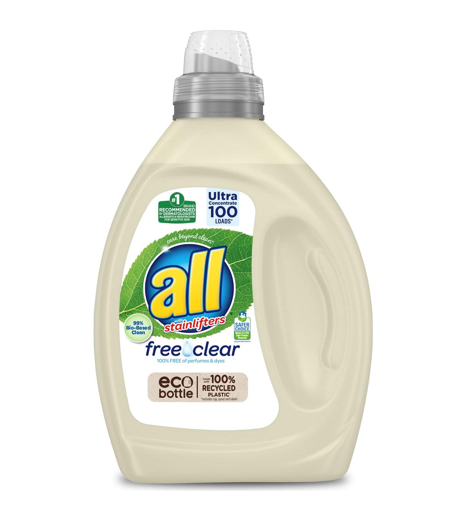 All Laundry Detergent Liquid Free Clear Eco - Plant-Based Clean Ultra-Concentrated for 100 Loads | Shop Internationally - Buy Online on GoSupps.com
