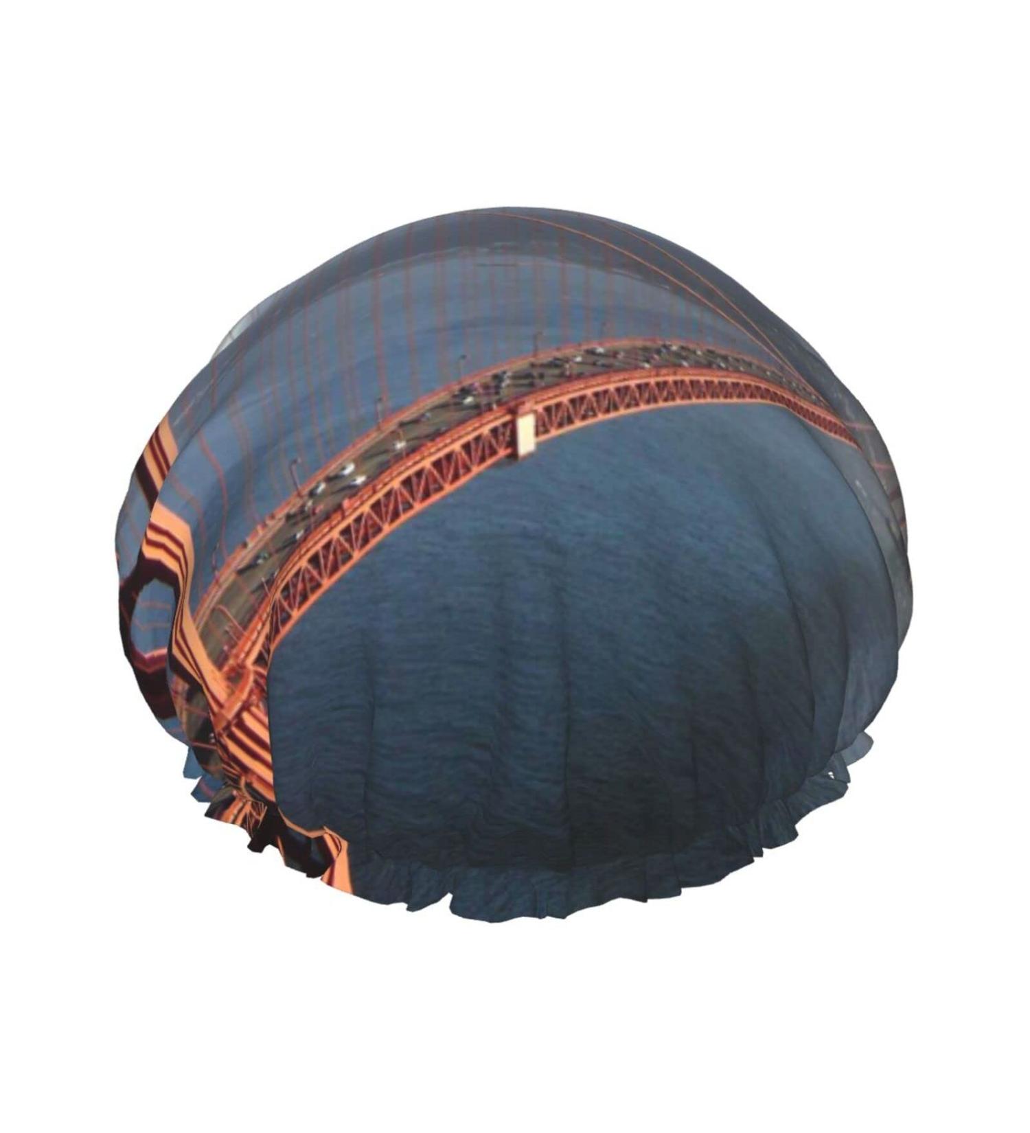 Golden Gate Bridge Printed Shower Cap - Waterproof Bath Cap for Women - Fits All Head Sizes and Hair Textures - Buy Online on GoSupps.com