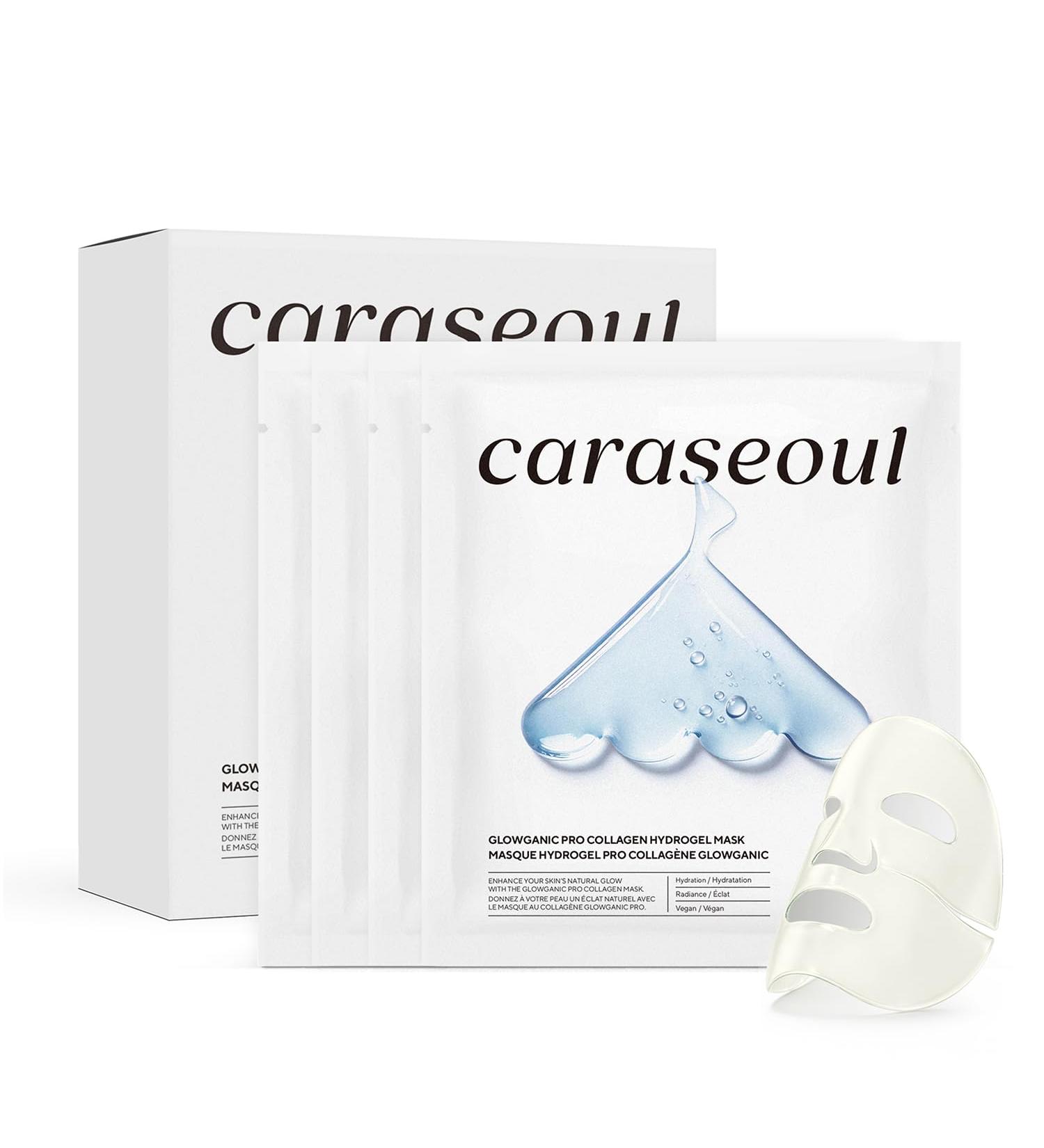 caraseoul Masque Visage Collag ne Glowganic Pro Masque Hydrogel Cor en avec Niacinamide & Ad nosine Boost clat Masque Nuit Hydratant Vegan Soin Cor en 1 19 oz (34 g) x 4  - Buy Online on GoSupps.com