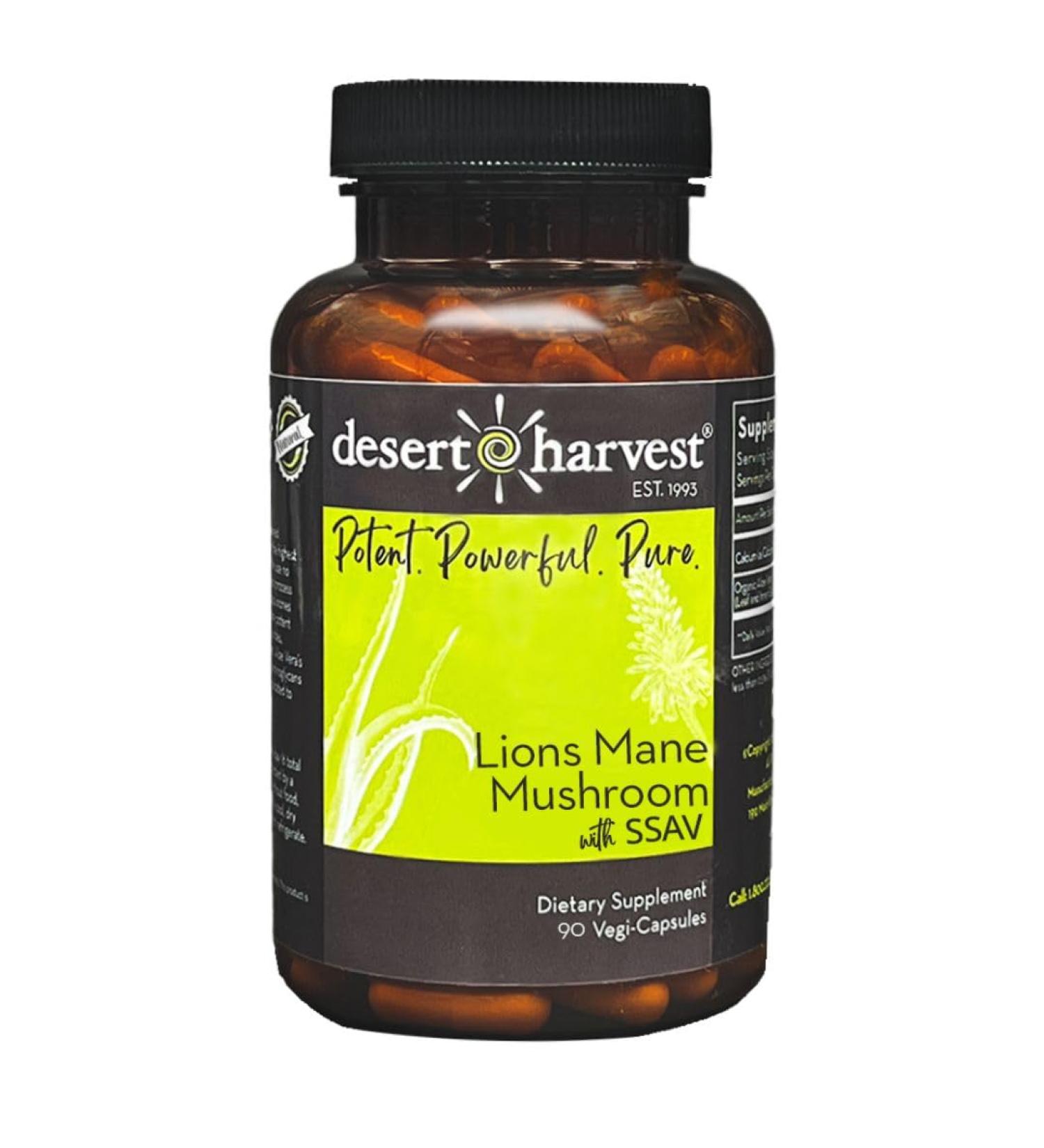Desert Harvest Lion s Mane Mushroom Supplement - Cognitive Support - 90 Capsules - Buy Online on GoSupps.com