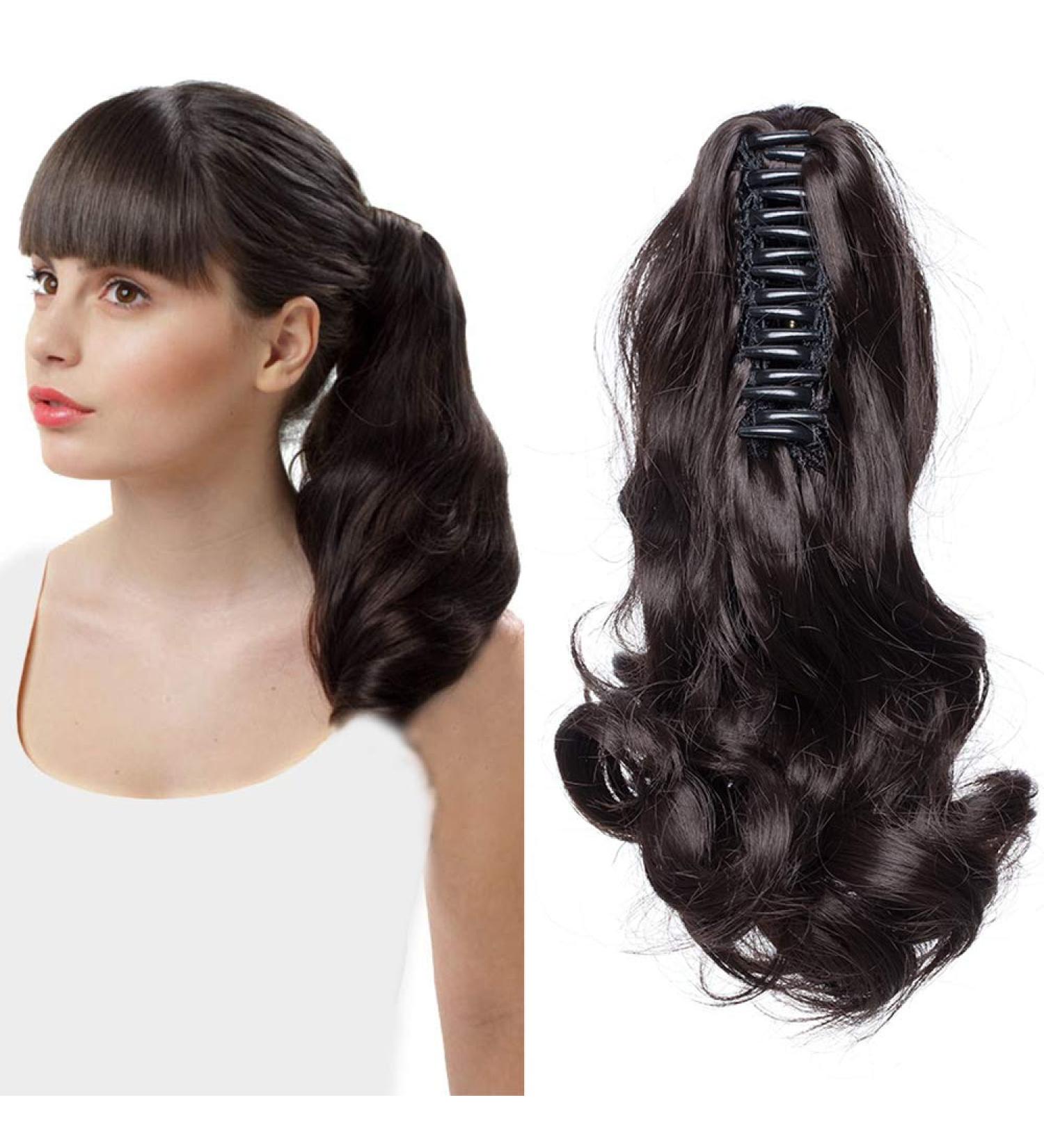 Buy Sego Ponytail Extension - Dark Brown Wavy 12 (30cm) Hair Piece | Voluminous Braid Hair Extension for Real Hair Look - International Shipping Available - Buy Online on GoSupps.com