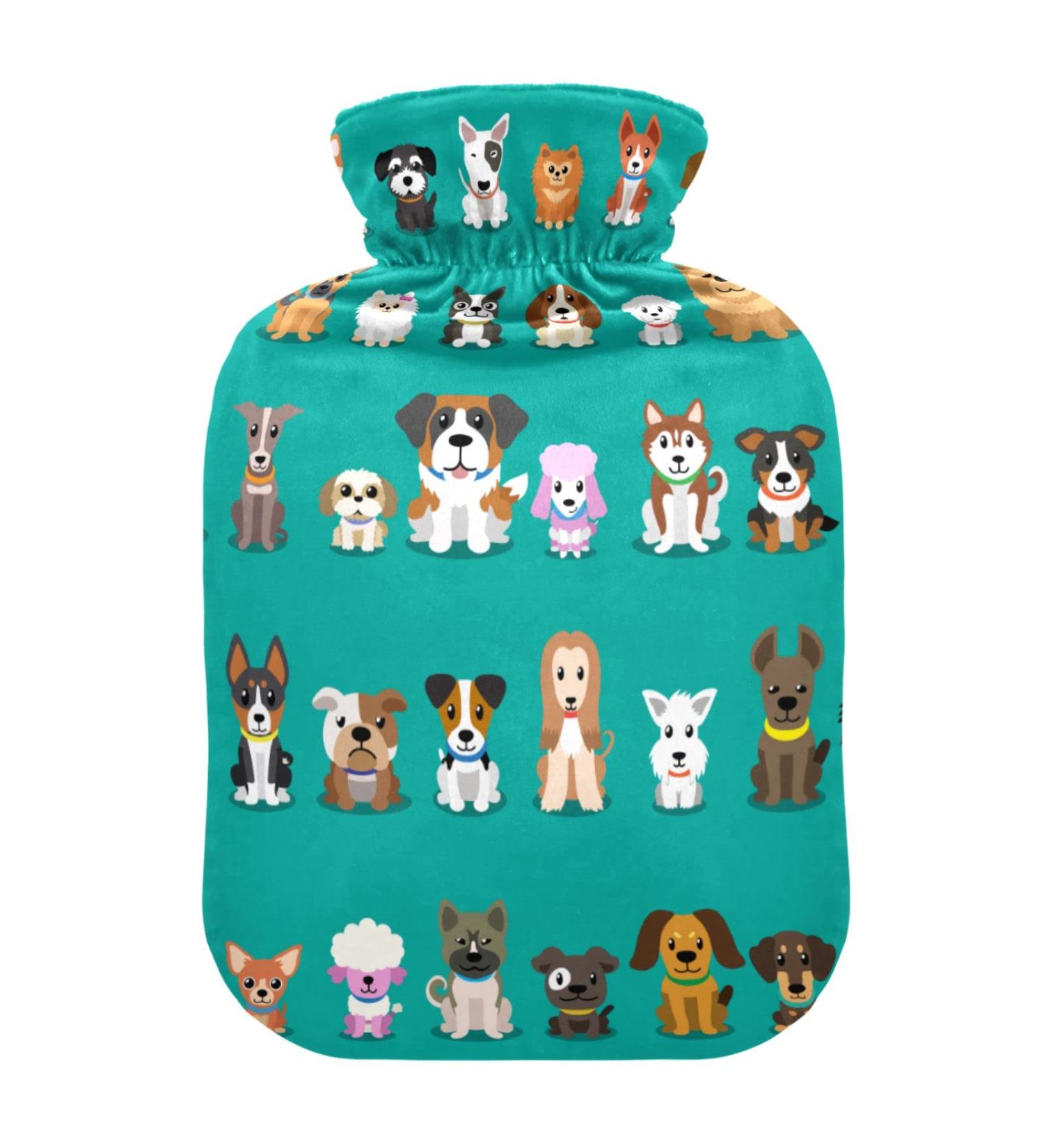 Heat Bottles for Pain Relief - Cartoon Dog Design 2L Water Heating Pillows for Neck & Shoulder Comfort - Buy Online on GoSupps.com
