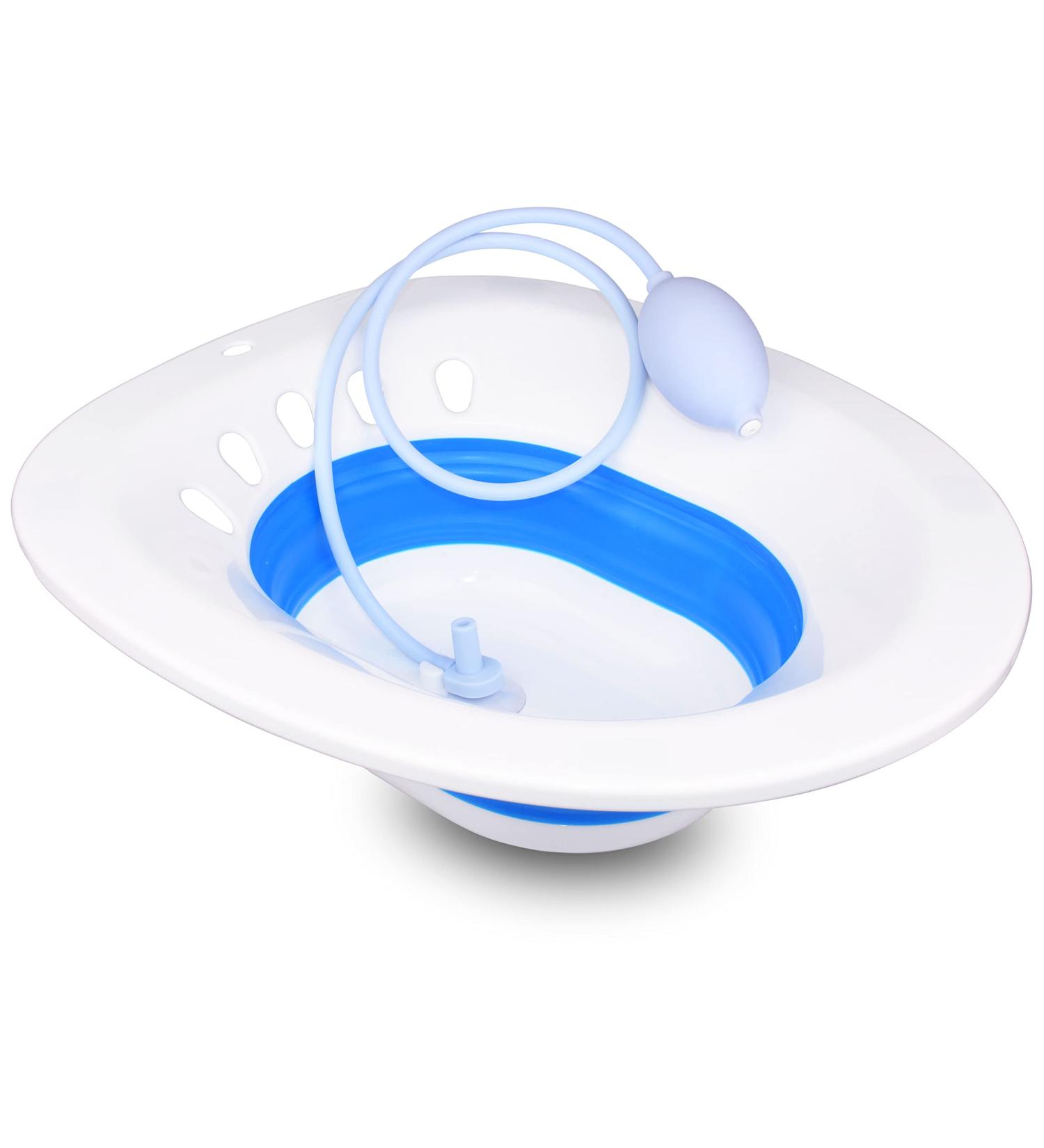 Sitz Bath for Hemorrhoids & Postpartum Care - Soothes Perineum, Eases Discomfort (Blue) - Buy Online on GoSupps.com