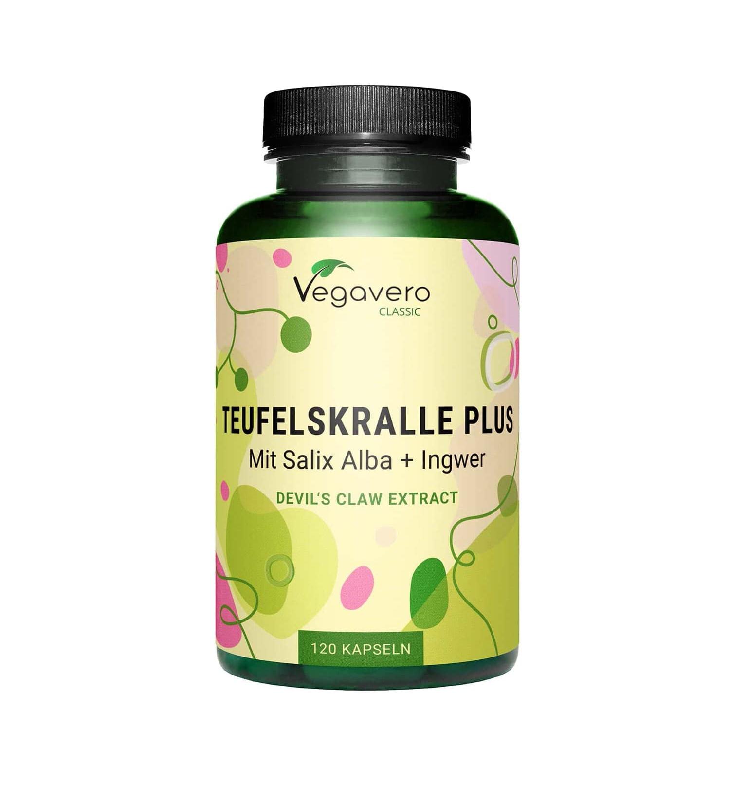 Harpagophytum Plus Vegavero | With Devil's Claw Ginger & White Willow | No Additives | Joint Bread | With Harpagosides Gingerols & Salicin | 120 Capsules | VEGAN - Buy Online on GoSupps.com