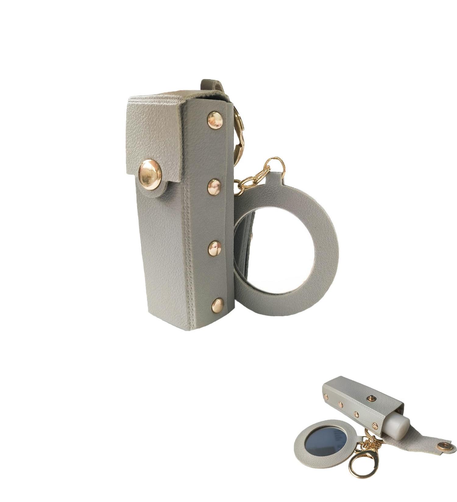 PU Leather Lipstick Holder Keychain - Travel Organizer with Mirror | Perfect Gift for Women - Buy Online on GoSupps.com