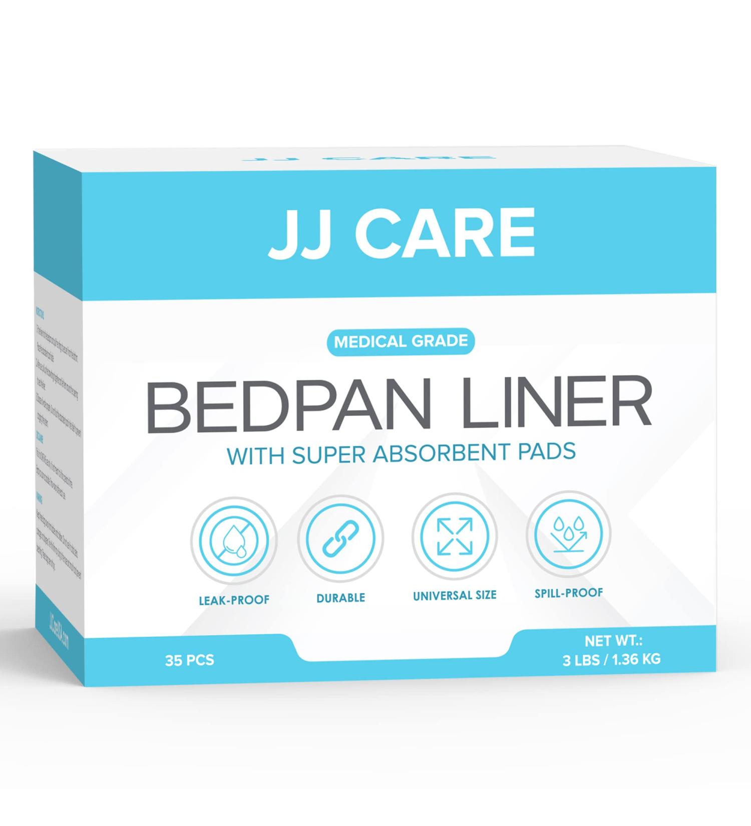 JJ CARE Bedpan Liners (Pack of 35) - Super Absorbent, Leak-Proof Disposable Bags for Elderly, Medical Grade - Buy Online on GoSupps.com