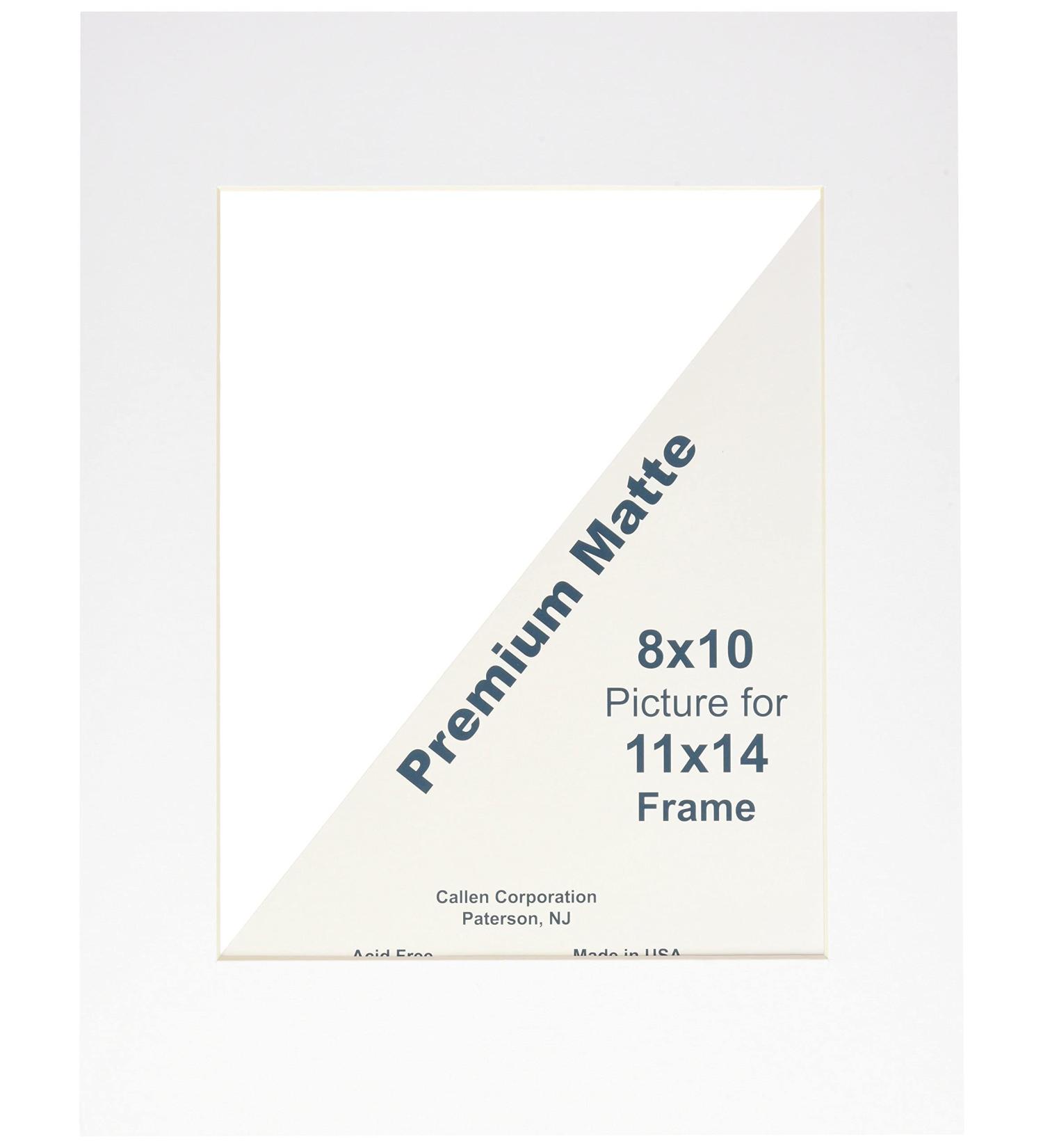 Callen HC1114-11000 Single Hand Cut Photo Mat with Bevel Edge, 11-Inch x 14-Inch, White/White Core