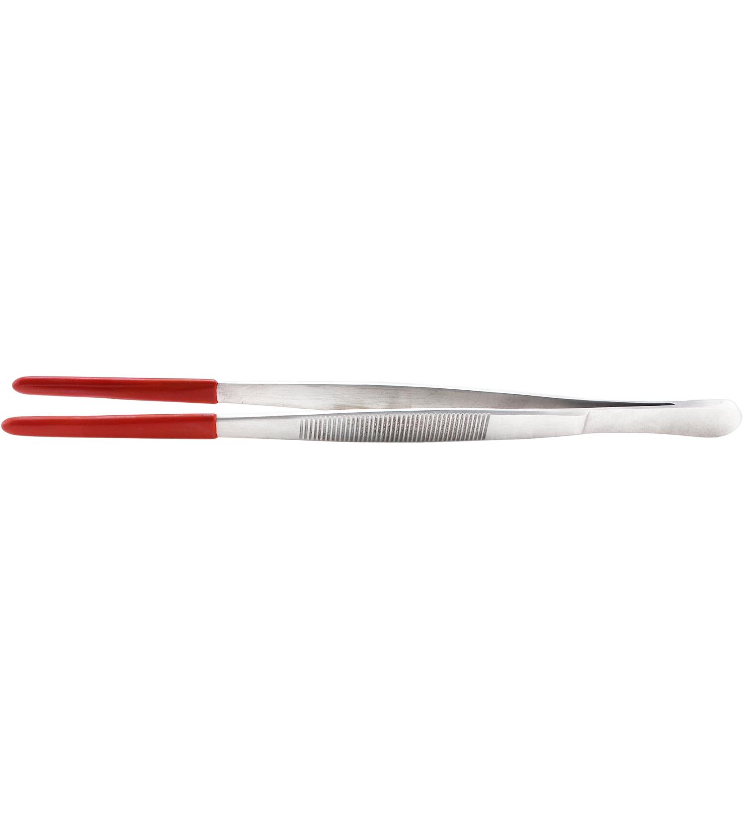 Feeding tweezers - stainless steel tweezers with protective rubber (straight approx. 20cm) straight 1 piece (1 pack)