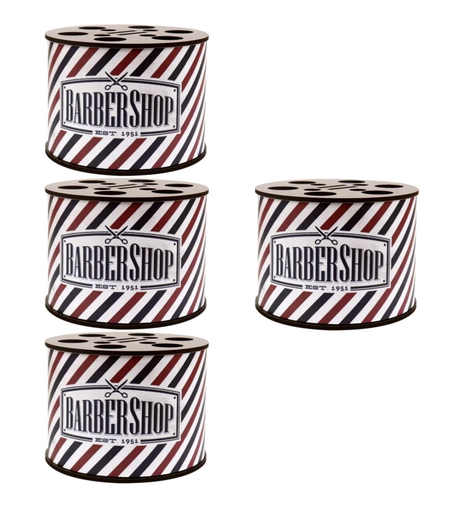 4-Piece Shear Base Cylinder Scissor Holder Set - Colorful Plastic Storage Case for Hairdressing & Makeup - 14.7x10.5cm - Buy Online on GoSupps.com