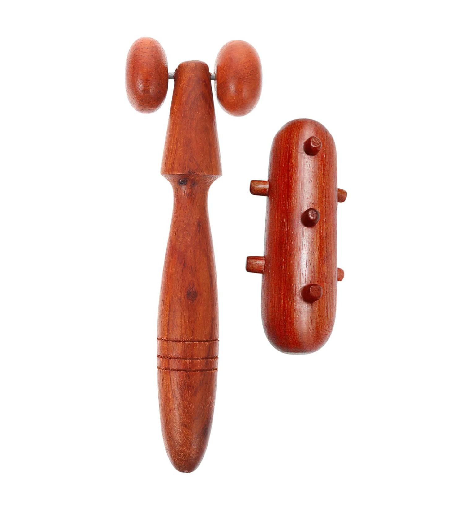 Minkissy Rosewood Massage Device - Acupuncture Tool Hand & Facial Massager Chinese Scraping Tool - 2 Pieces 16x5x3cm Red - Optimize Your Fitness & Relaxation - Buy Online on GoSupps.com