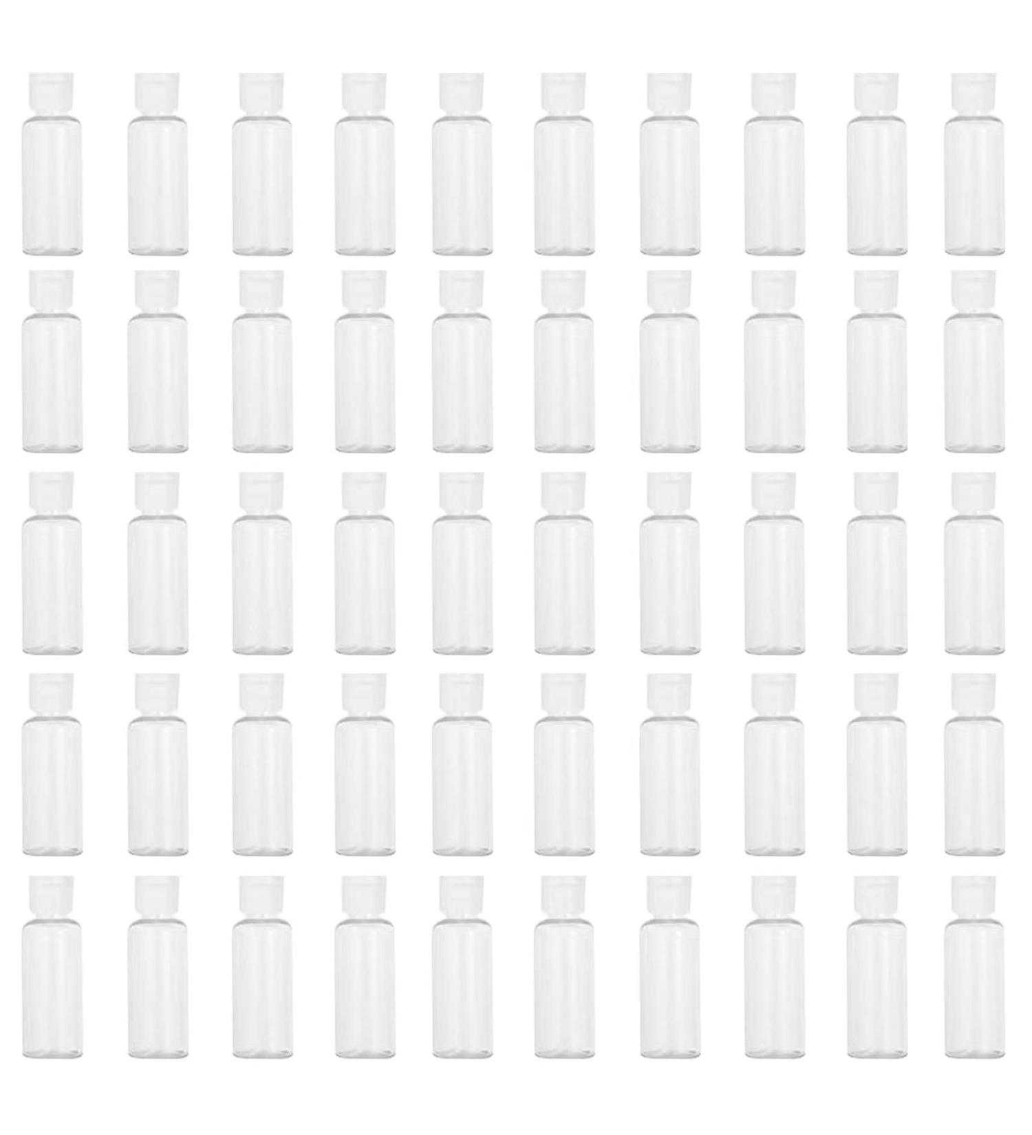 100 Pack 1.7oz/50ml Travel Plastic Empty Bottles Mini Hand Sanitizer Bulk Travel Size with Flip Cap Squeezable Refillable Container for Cosmetic Baby Shower Birthday Wedding Party Favor (50PC-CLEAR) - Buy Online on GoSupps.com
