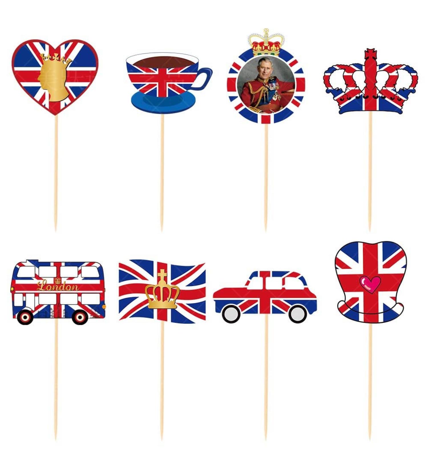 GALER King Charles Coronation Cake Toppers Decor Union Jack King Charles Coronation Decor 2023 Coronation Party Decor Memorabilia Royal Ascent Coronation 6th of May Street Parties (C) - Buy Online on GoSupps.com
