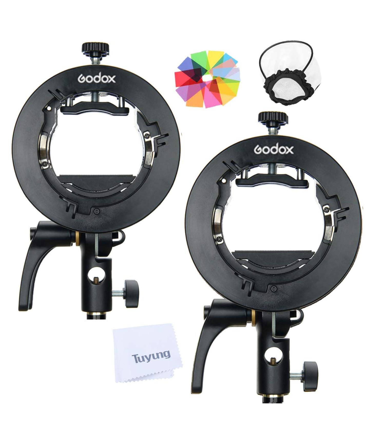 Godox S2 Flash Bracket with Bowens Mount for Godox Round Head Flash - 2 Pack - Buy Online on GoSupps.com