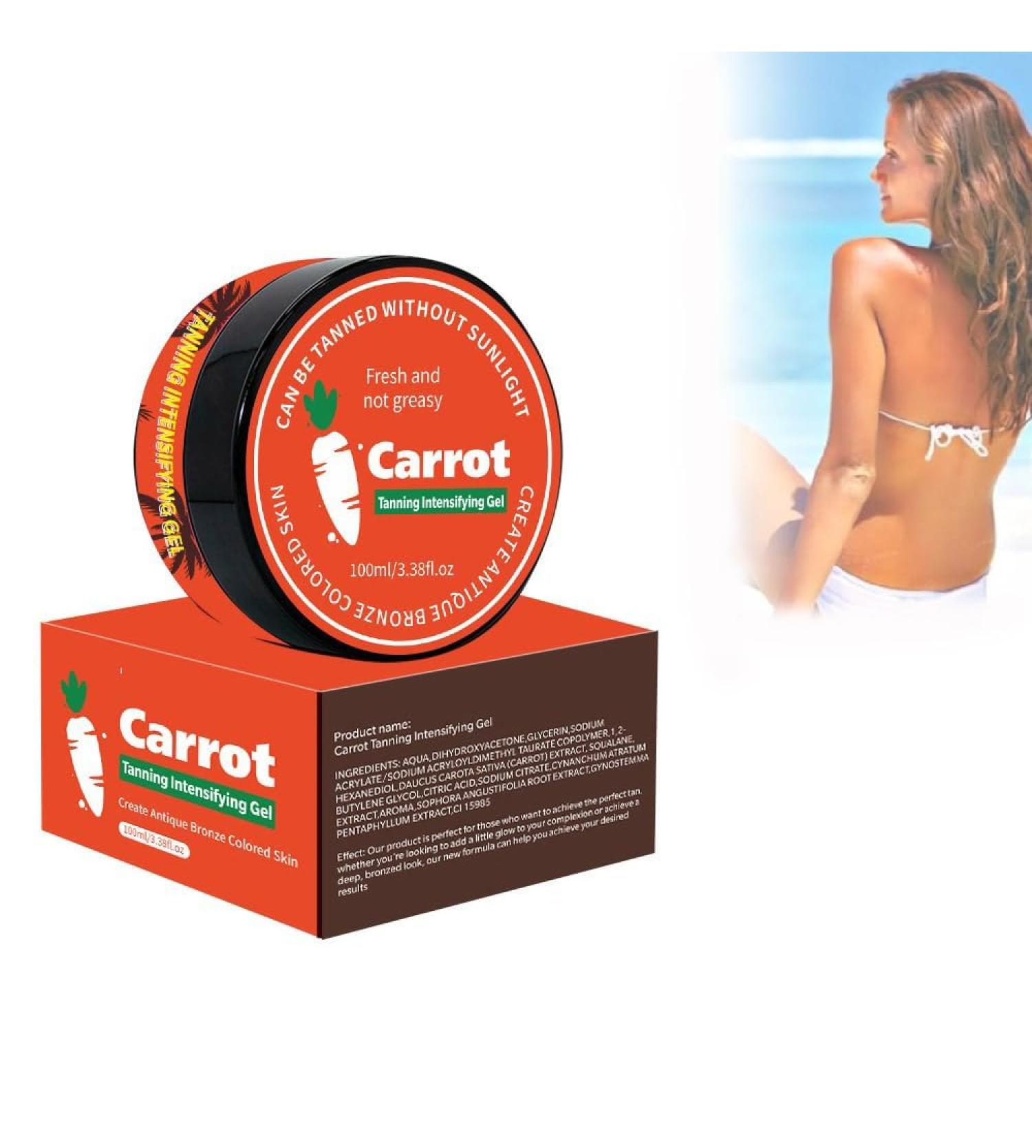 1 Pcs Carrot Tanning Intensifying Gel Carrot Tanning Gel Luxury Intensive Tanning Gel Carrot Tanning Oil Brown Tanning Accelerator Cream for Outdoor Sun & Sunbeds - Buy Online on GoSupps.com