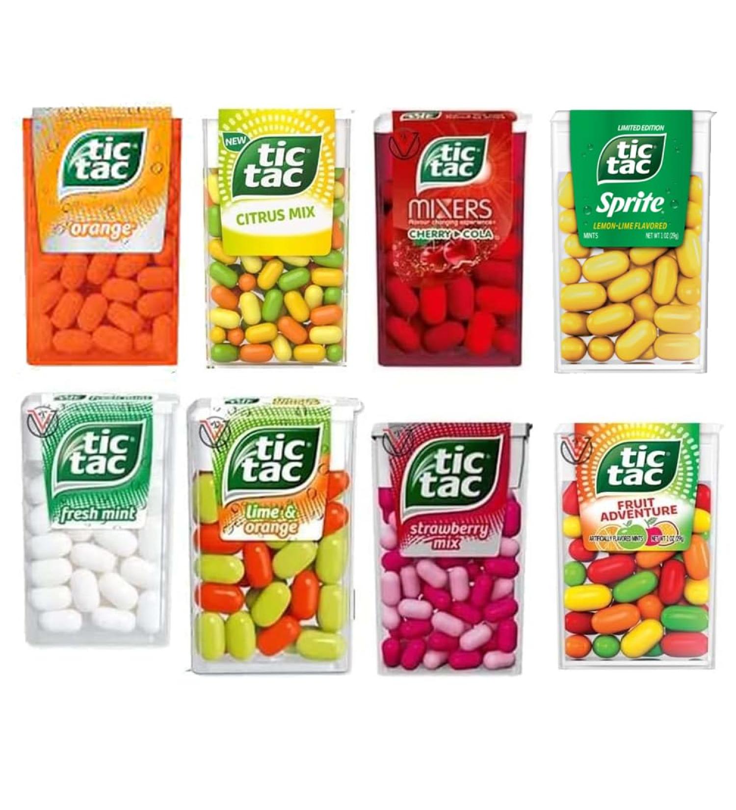 8 MIXED TIC TAC MINT FLAVORS COLLECTION BOX - (8 FLAVORS) FRESH MINT INTENSE LIME & ORANGE COCA COLA STRAWBERRY MIXED FRUIT ADVENTURE MIXERS CHERRY BERRYMIX VIMIX Lime Orange Random - Buy Online on GoSupps.com