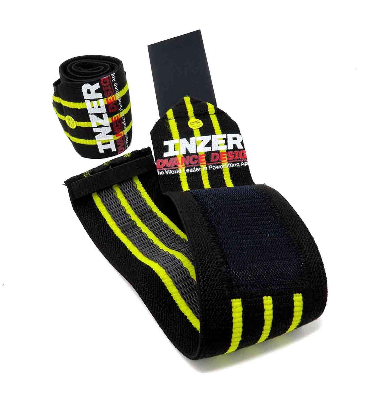 Inzer Gripper Wrist Wraps (Pair) - Powerlifting, Weightlifting Yellow Large (36")